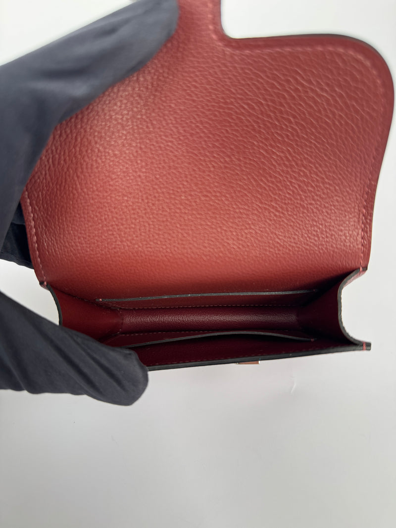 Hermès Constance Slim Wallet In Rouge H/Rose Azalee PHW