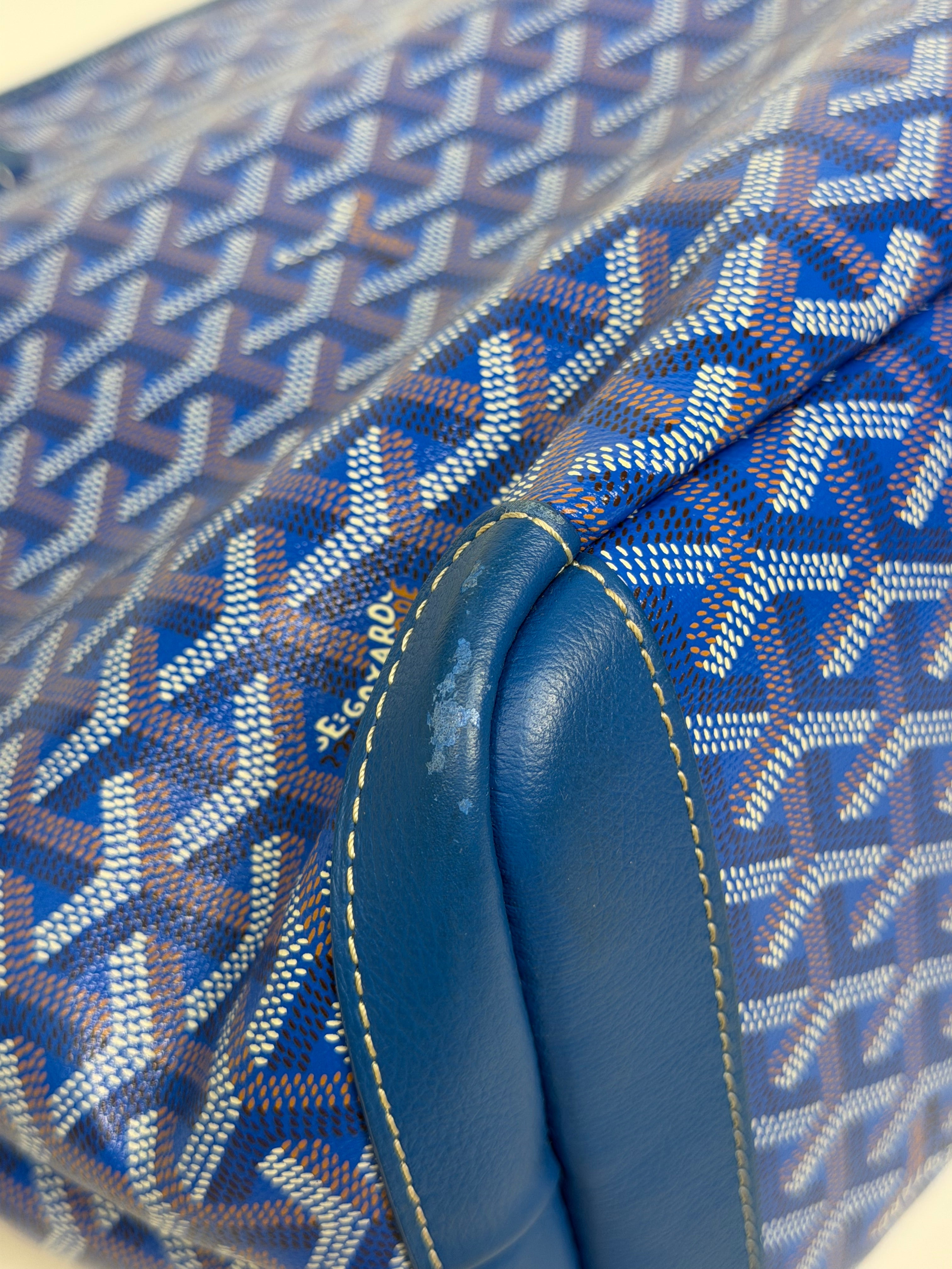 Goyard Artois MM Bag Blue Monogram. Authentic and preloved in very good condition
