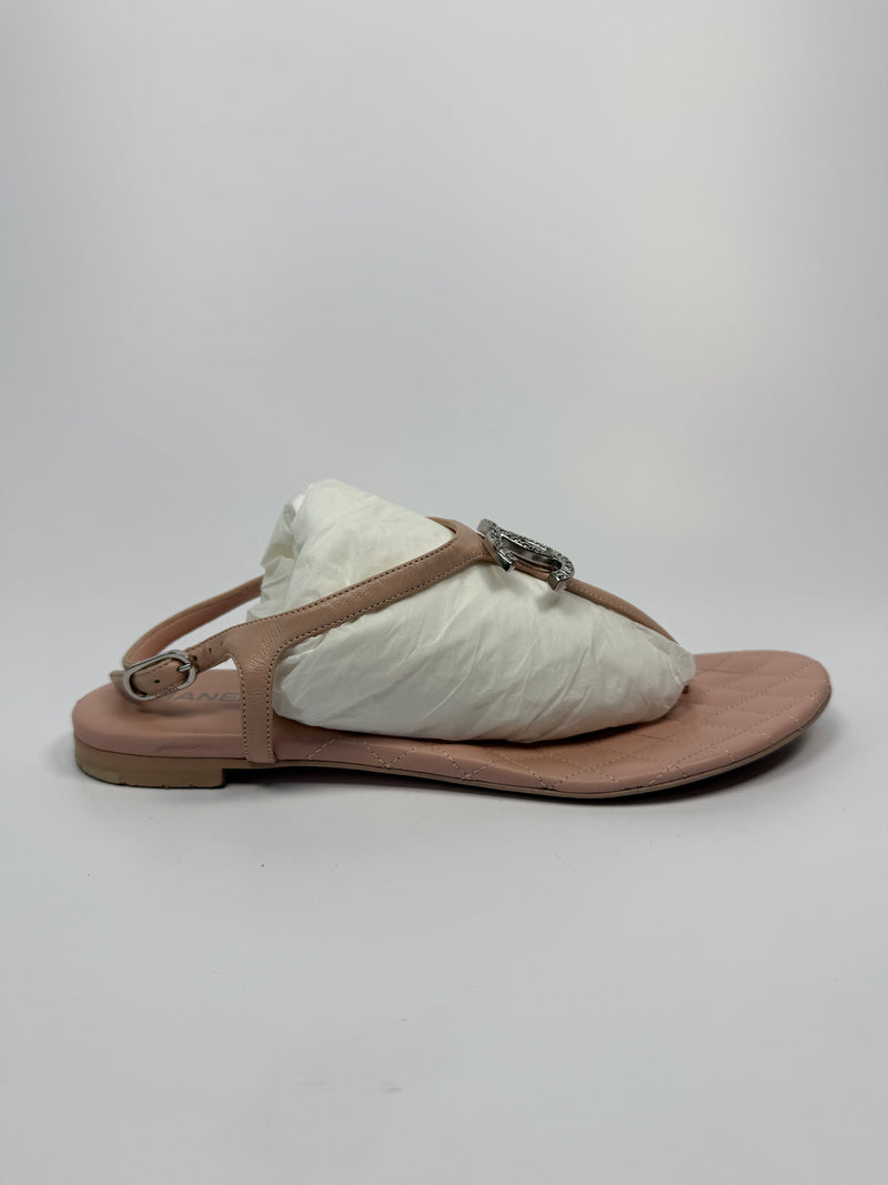 Chanel CC Thong Sandals (Size 38.5/UK5.5)