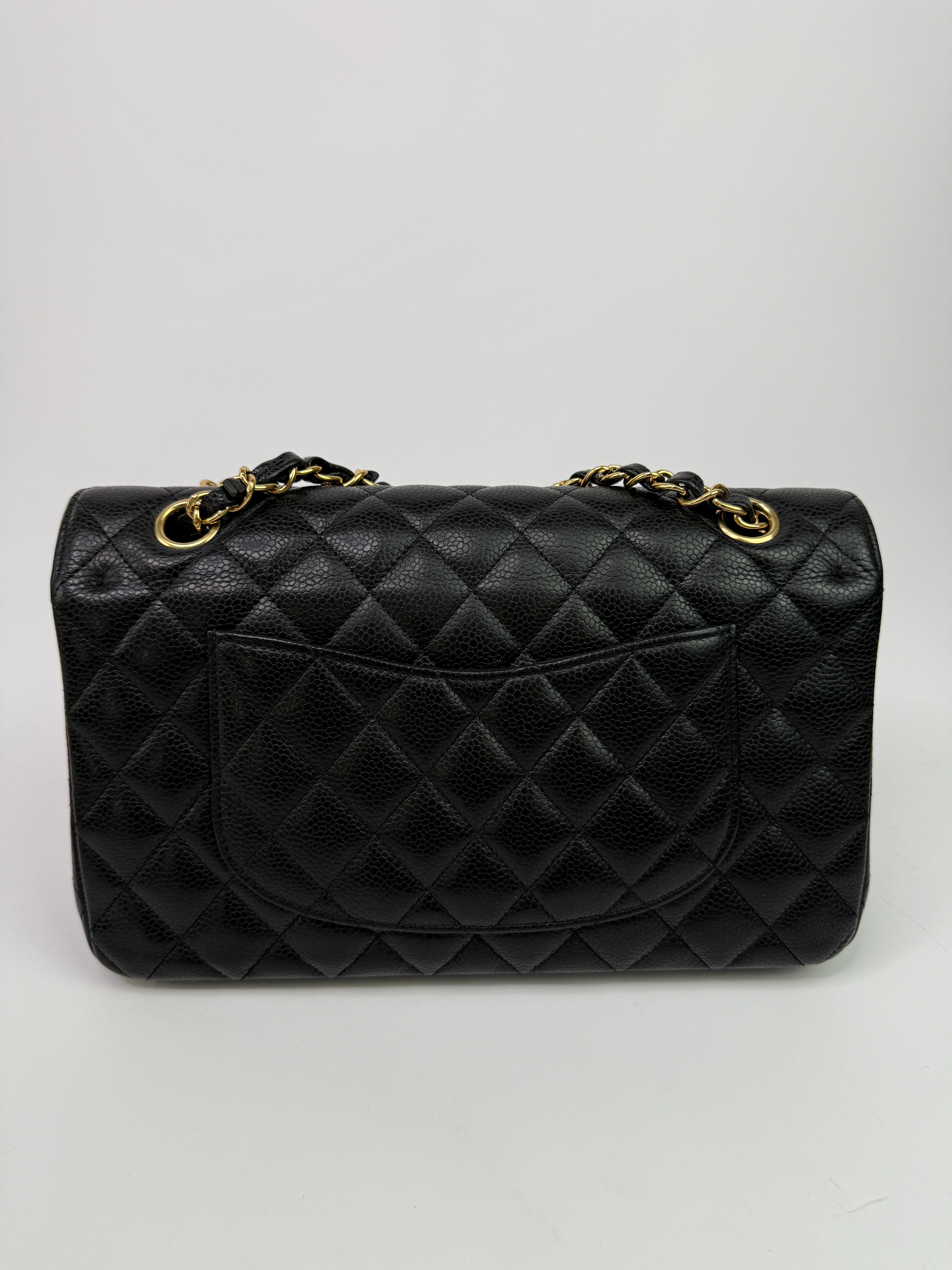 Chanel Medium Classic Double Flap Black Caviar With GHW