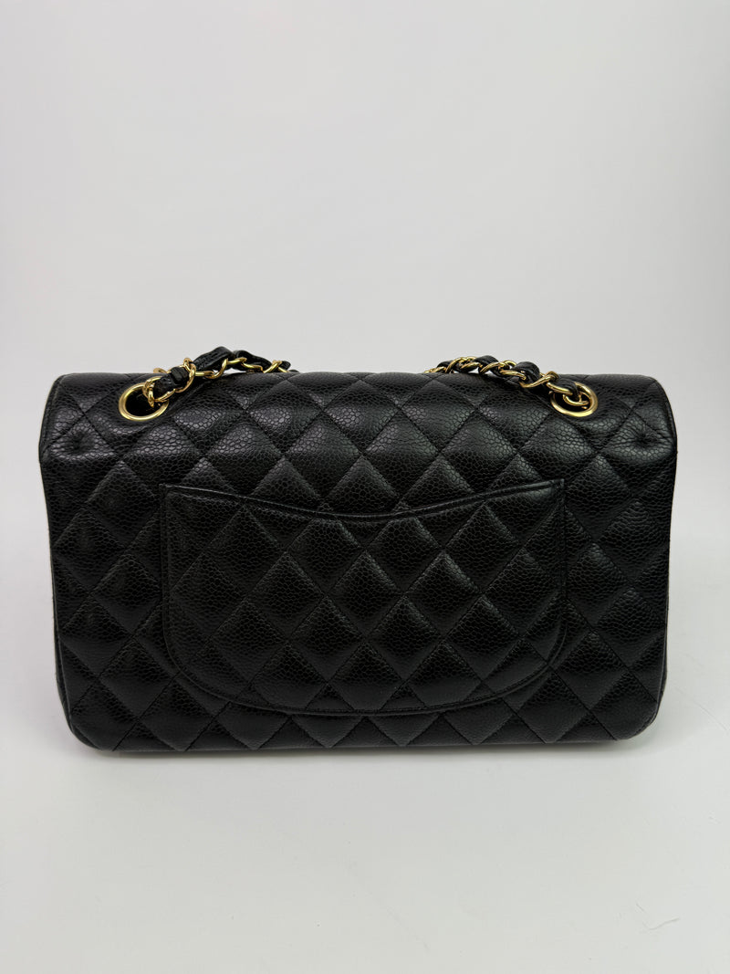 Chanel Medium Classic Double Flap Black Caviar With GHW