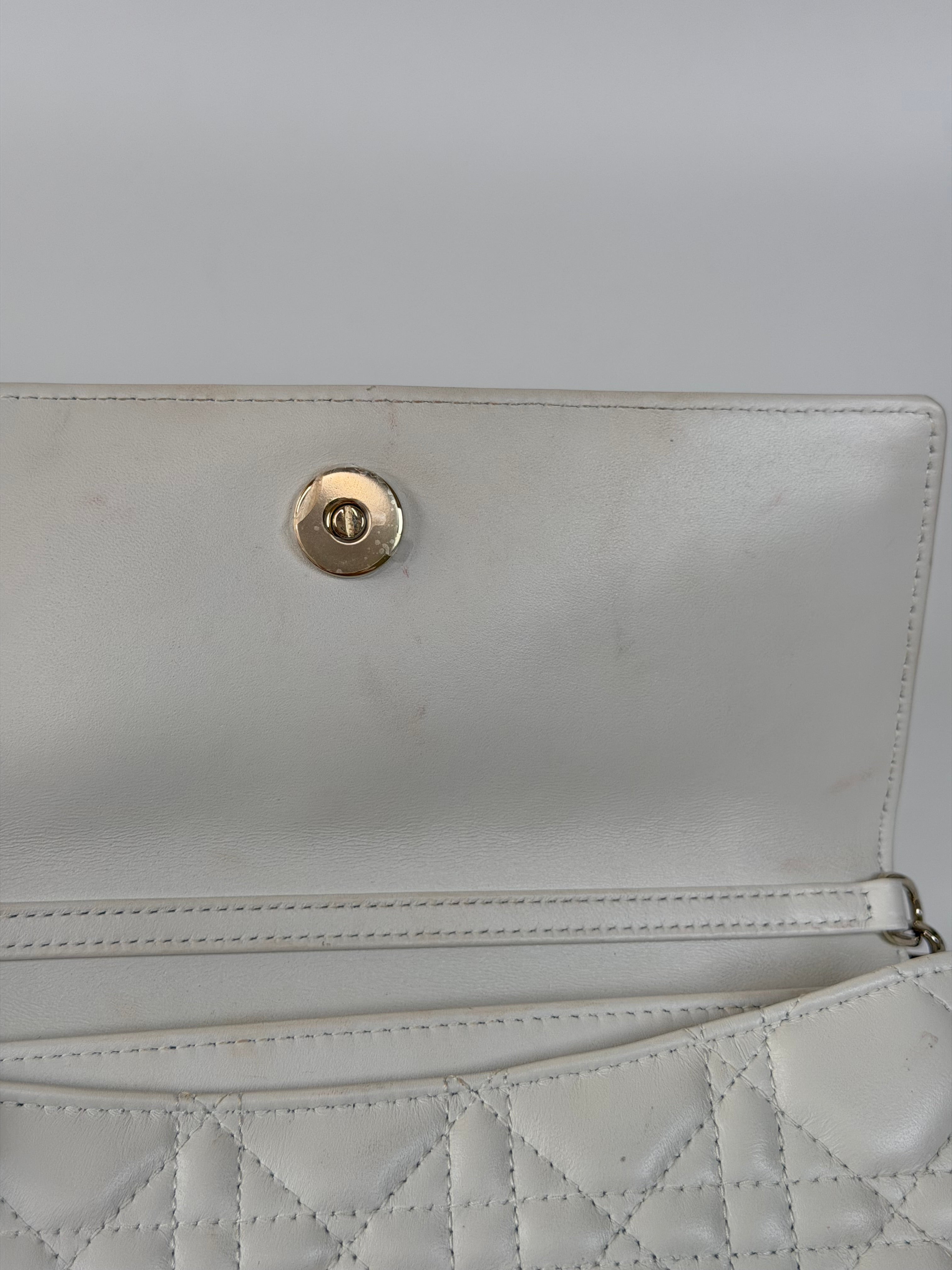 Christian Dior My Dior Top Handle In Latte Cannage Lambskin With Pale Gold Hardware 100% authentic and preloved in excellent condition