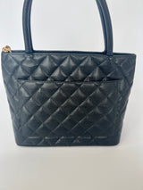 Chanel Caviar Leather black Medallion Tote