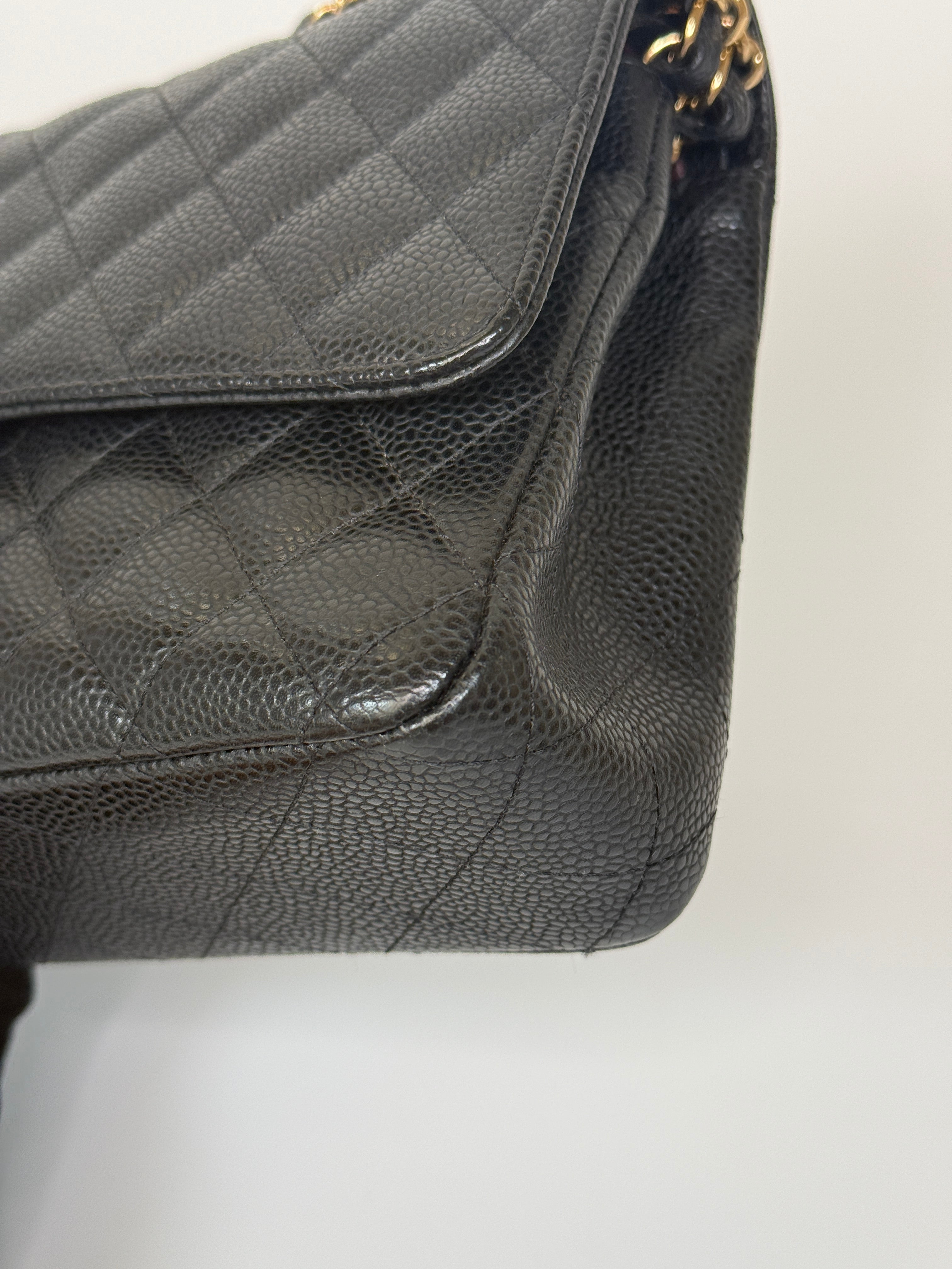 Chanel Medium Classic Double Flap Black Caviar Leather With Gold Hardware. Authentic and preloved. 100% Authenticity guarantee 