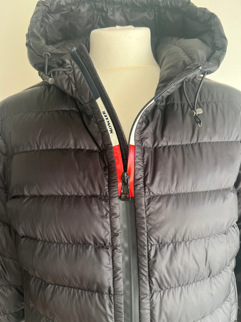 Moncler Black Down Rook Giubbotto Jacket (TG2 / UK 12 )