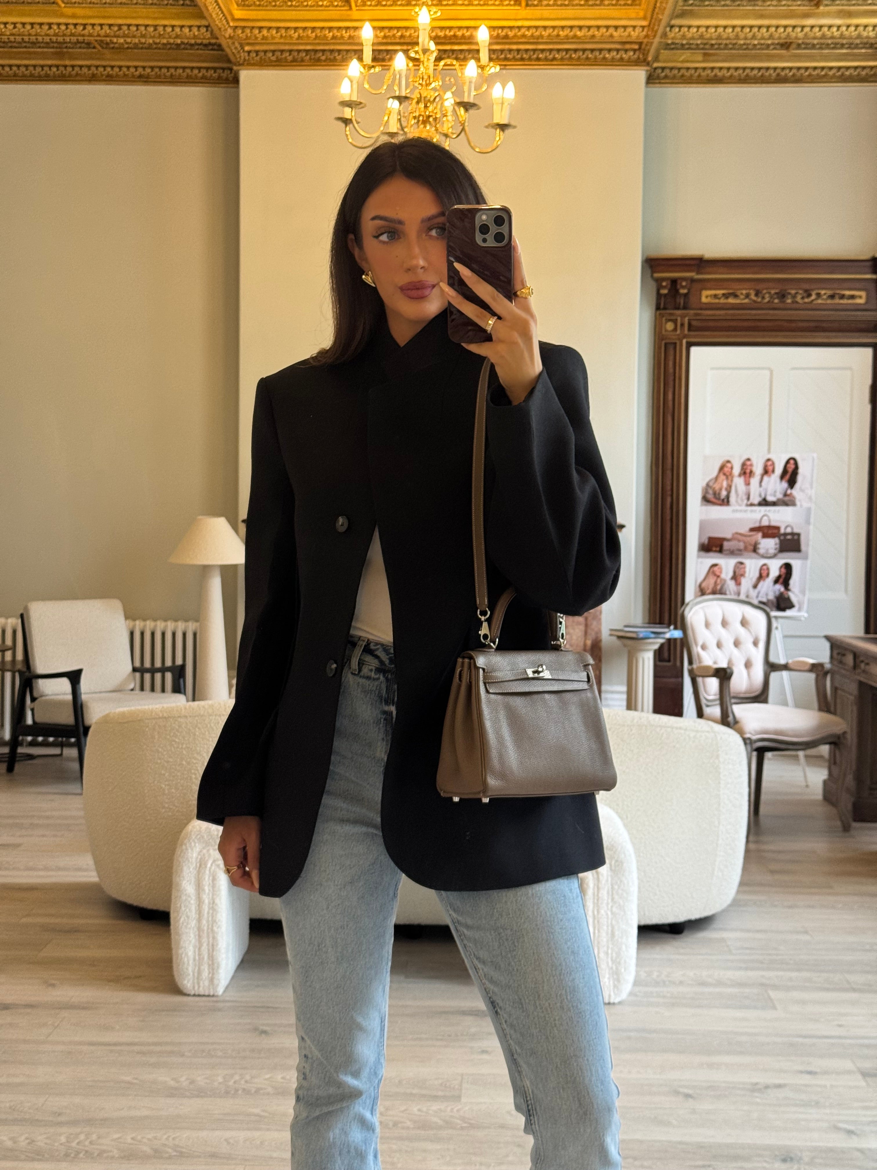 Hermès Kelly 25 In Etoupe Togo Leather With PHW