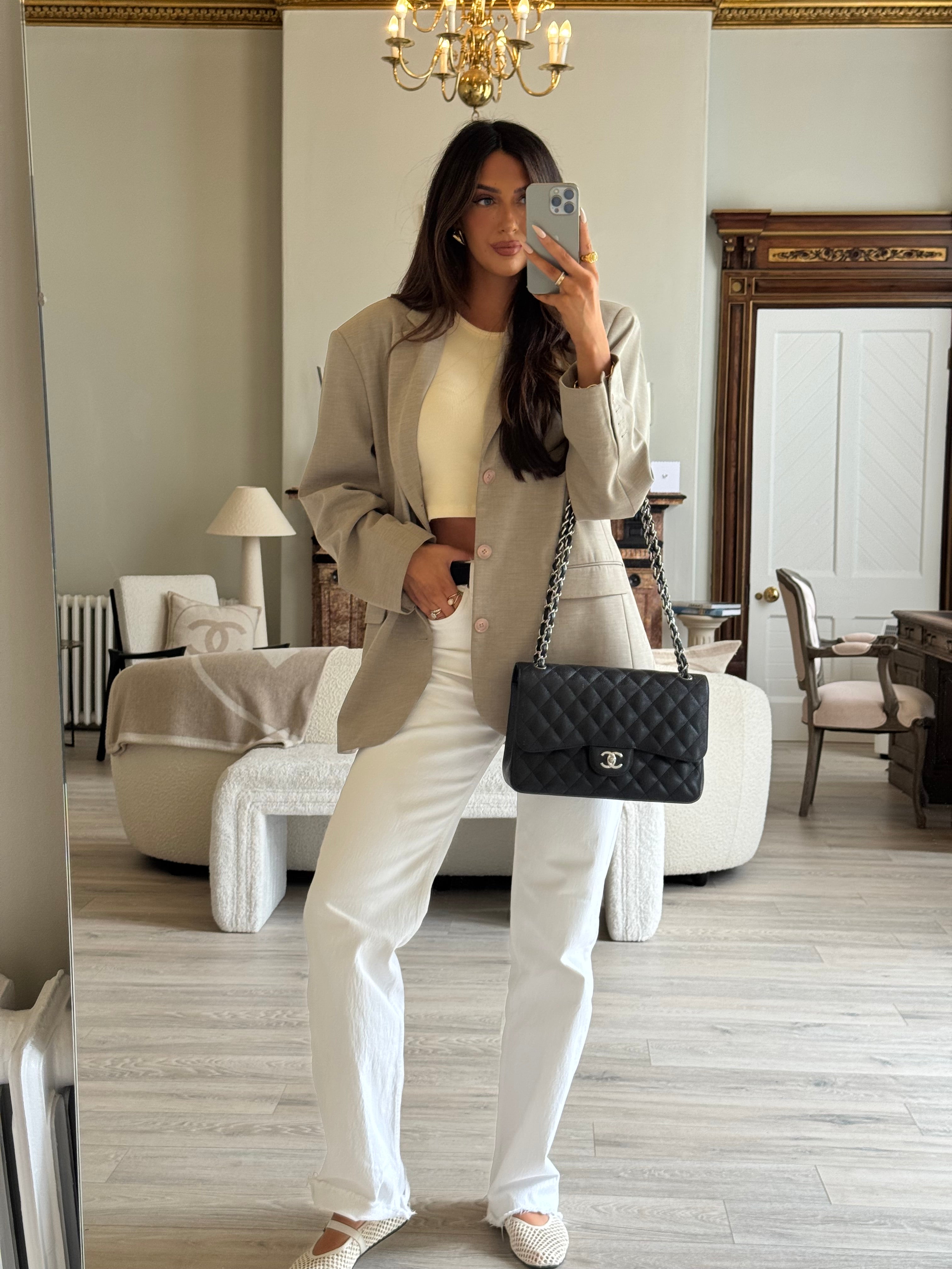 Chanel Black Caviar Leather Jumbo Classic Double Flap Silver Hardware
Pre Loved & Authentic 