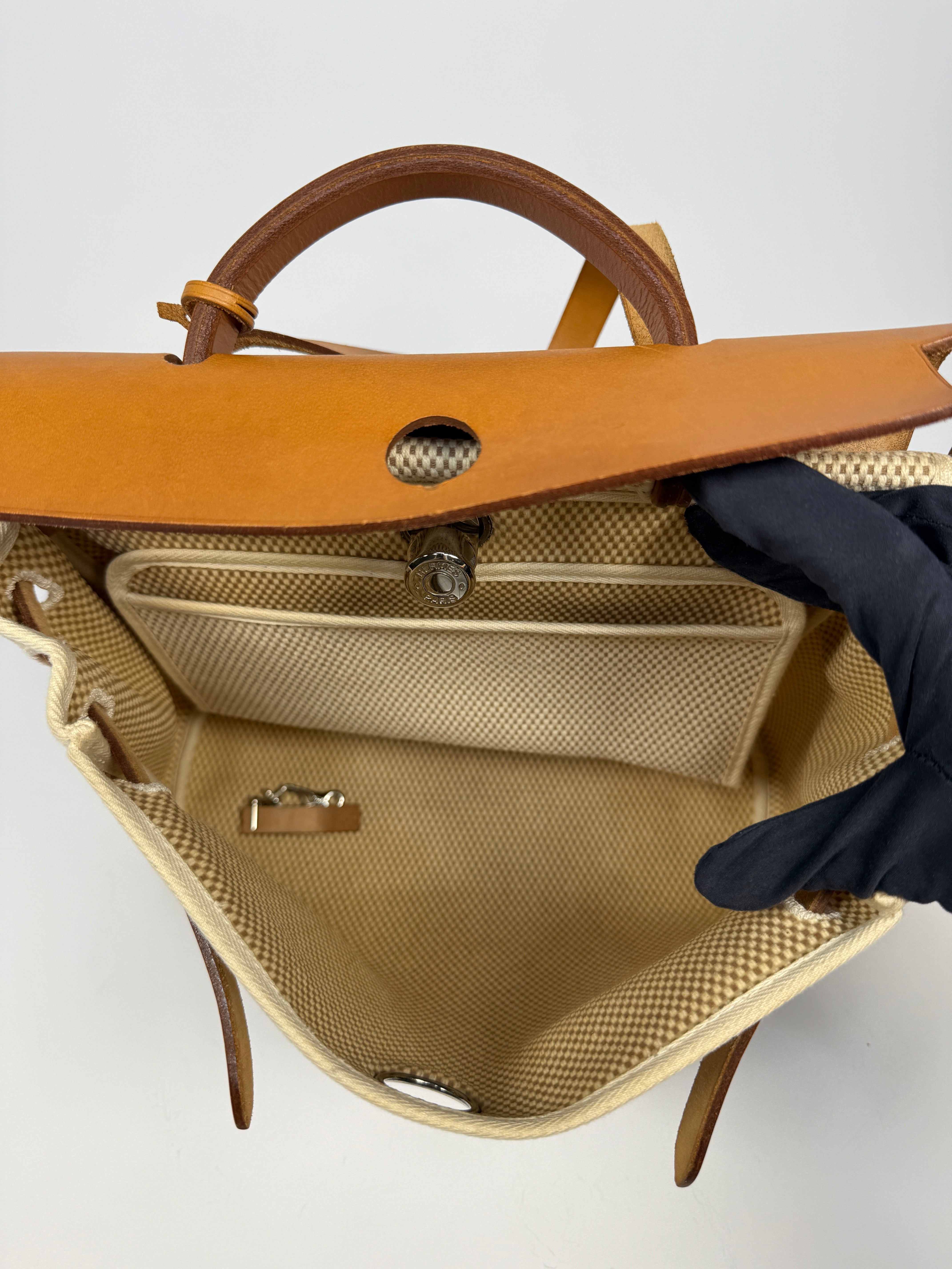 Authentic Pre Loved Hermès Herbag 31 Zip Bag Excellent Condition