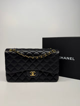 Chanel Jumbo Classic Flap Bag In Black Lambskin Leather With GHW