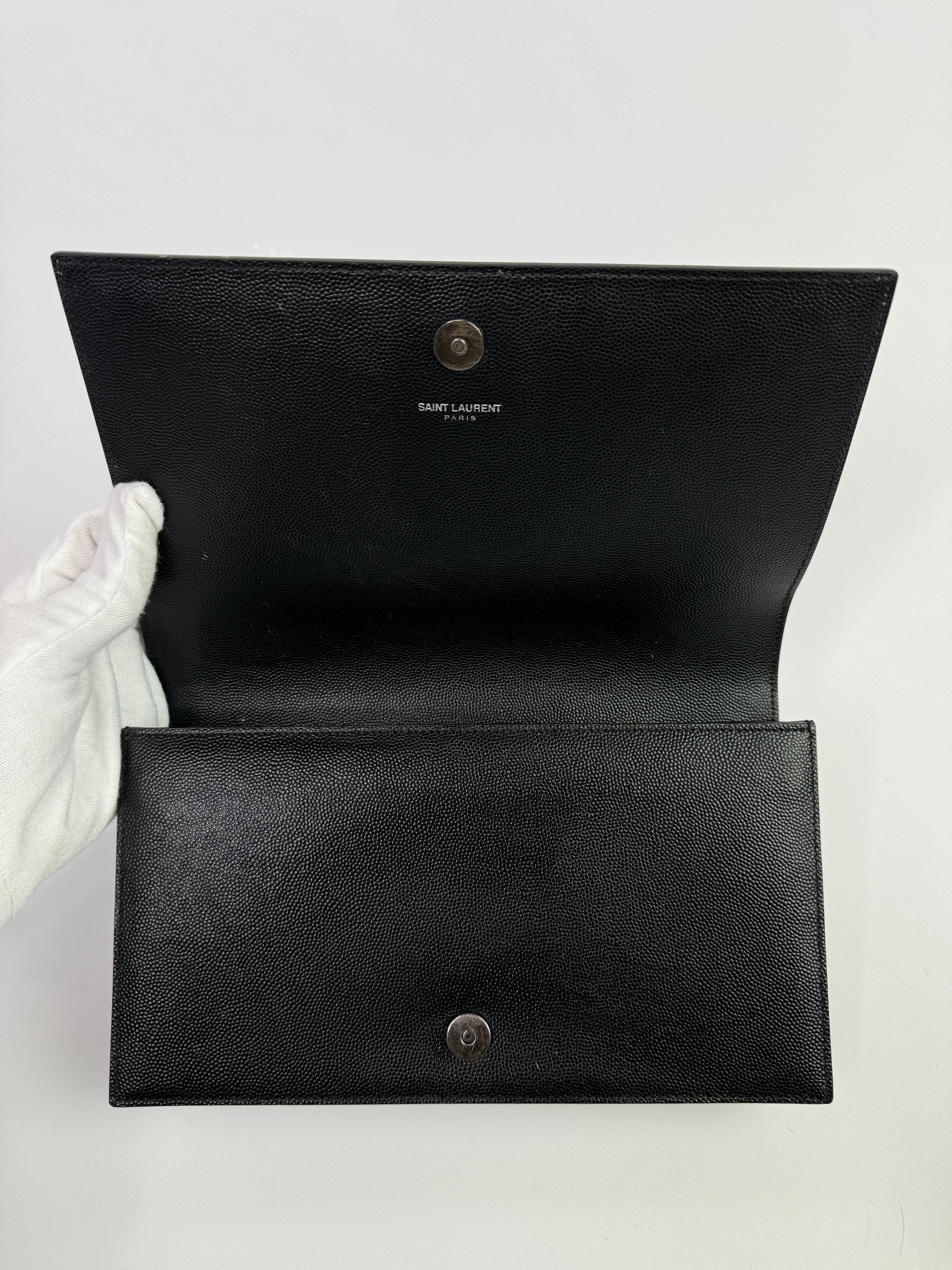 Saint Laurent Belle De Jour Clutch In Black Leather