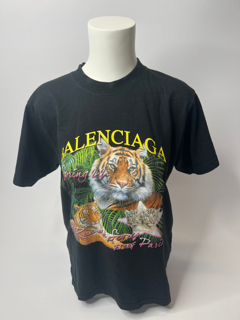 Balenciaga Year of the Tiger-print cotton-jersey T-shirt  (Size S / UK 8 )