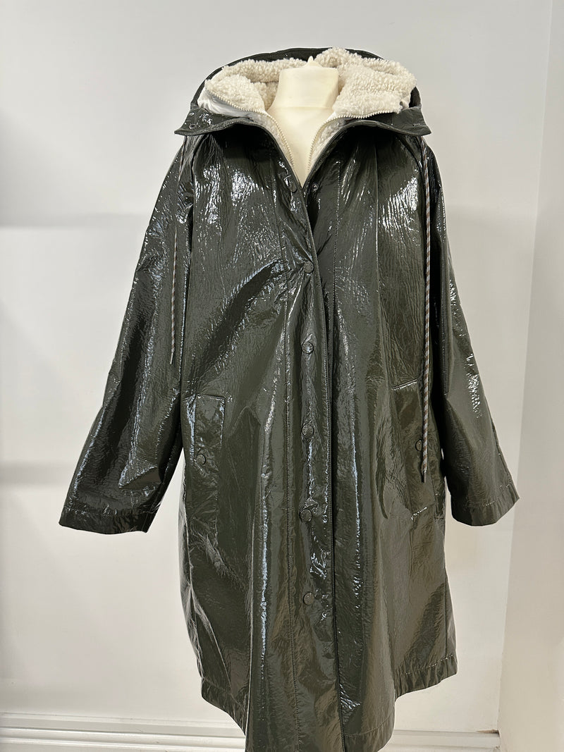Moncler Khaki ‘Pott Double-Layered Vinyl Raincoat (TG1 /UK 10 )