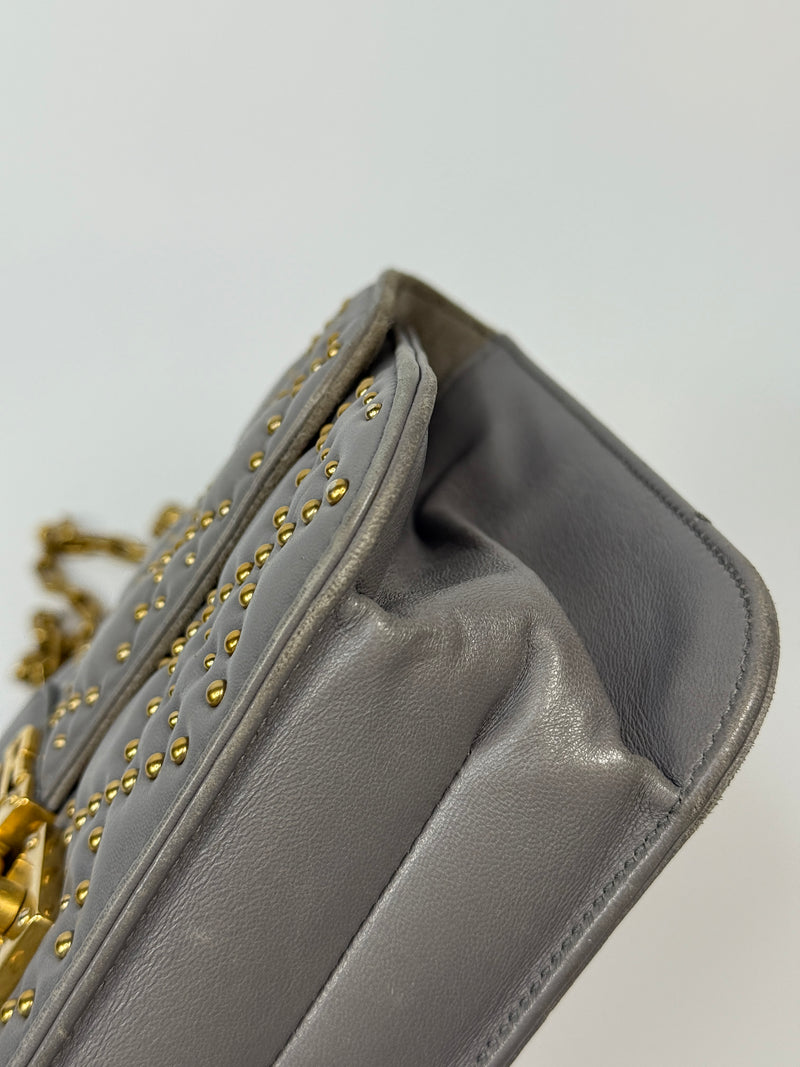 Christian Dior Lambskin Cannage Studded Dioraddict Shoulder Bag