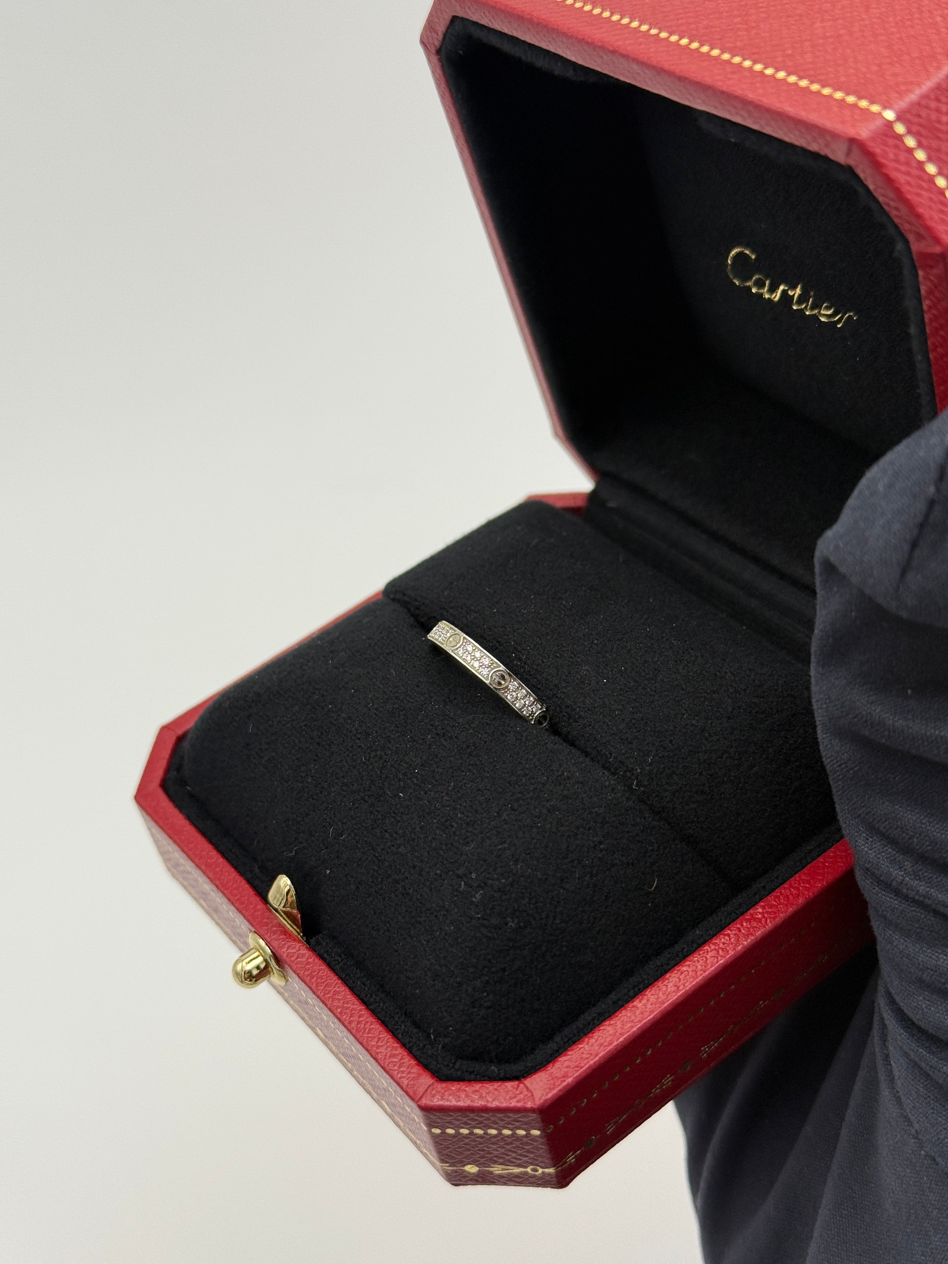 Cartier White Gold Diamond Love Ring 
Pre Loved & Authentic 
