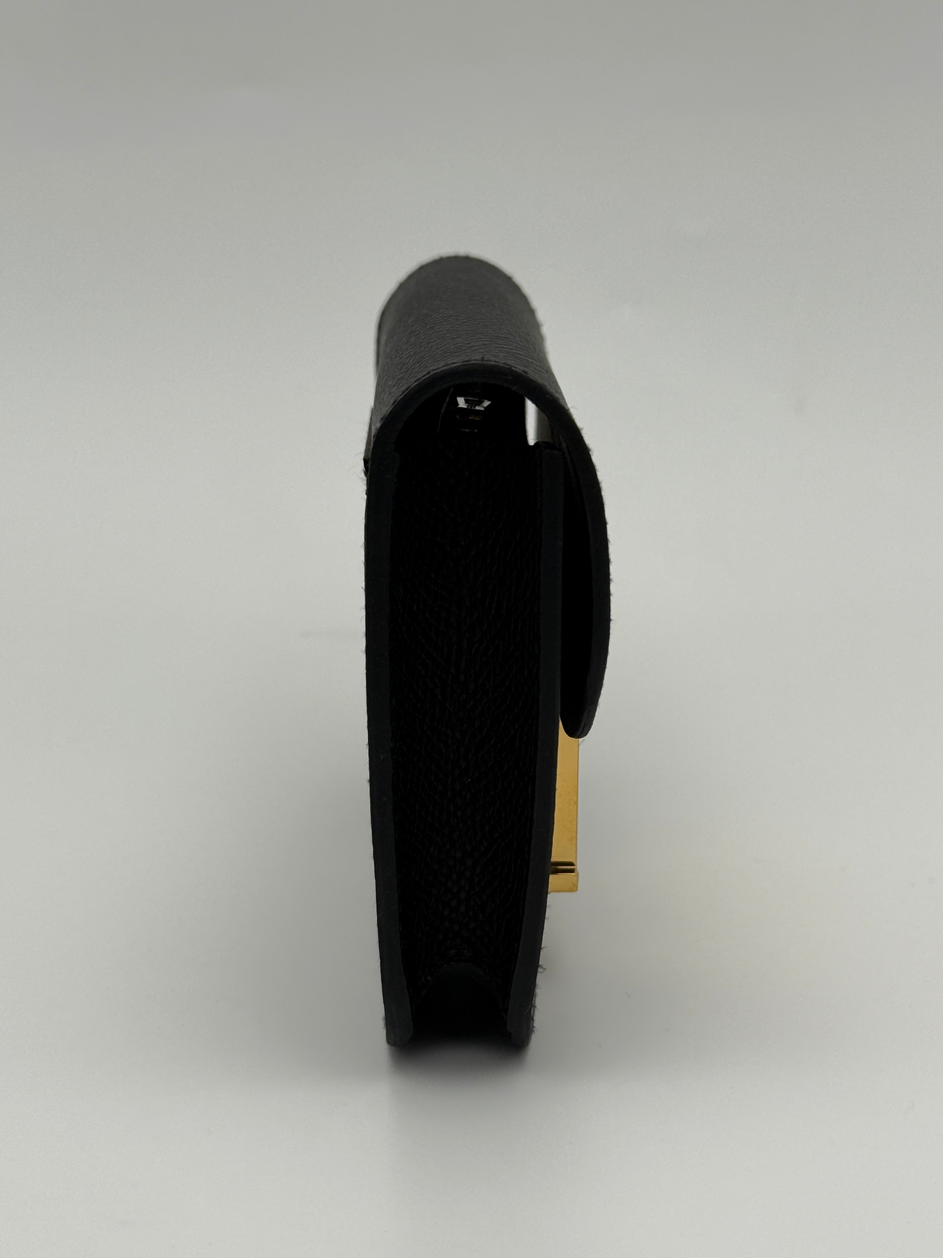 Authentic Pre Loved Hermès Constance Slim Wallet In Black Epsom Leather With Gold Hardware New & Unused Condition