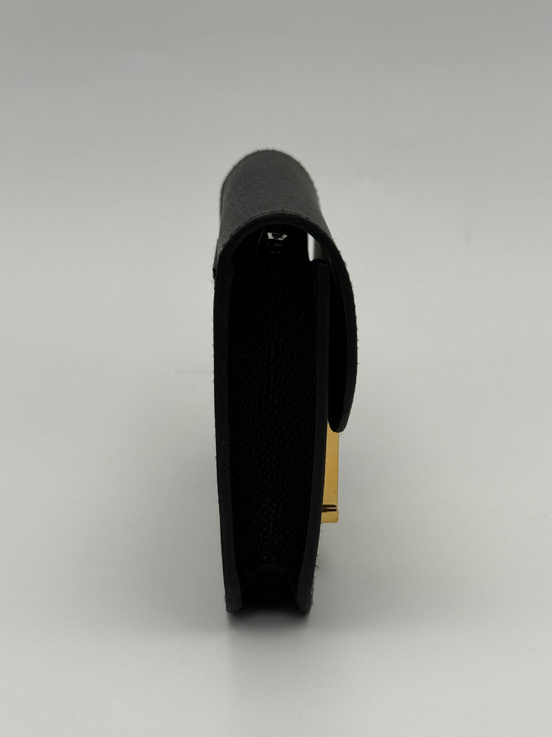 Hermès Constance Slim Wallet In Black Epsom Leather With GHW