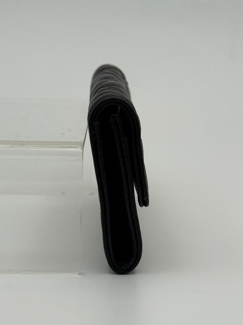 Chanel Classic Black Caviar Camelia Coin Wallet