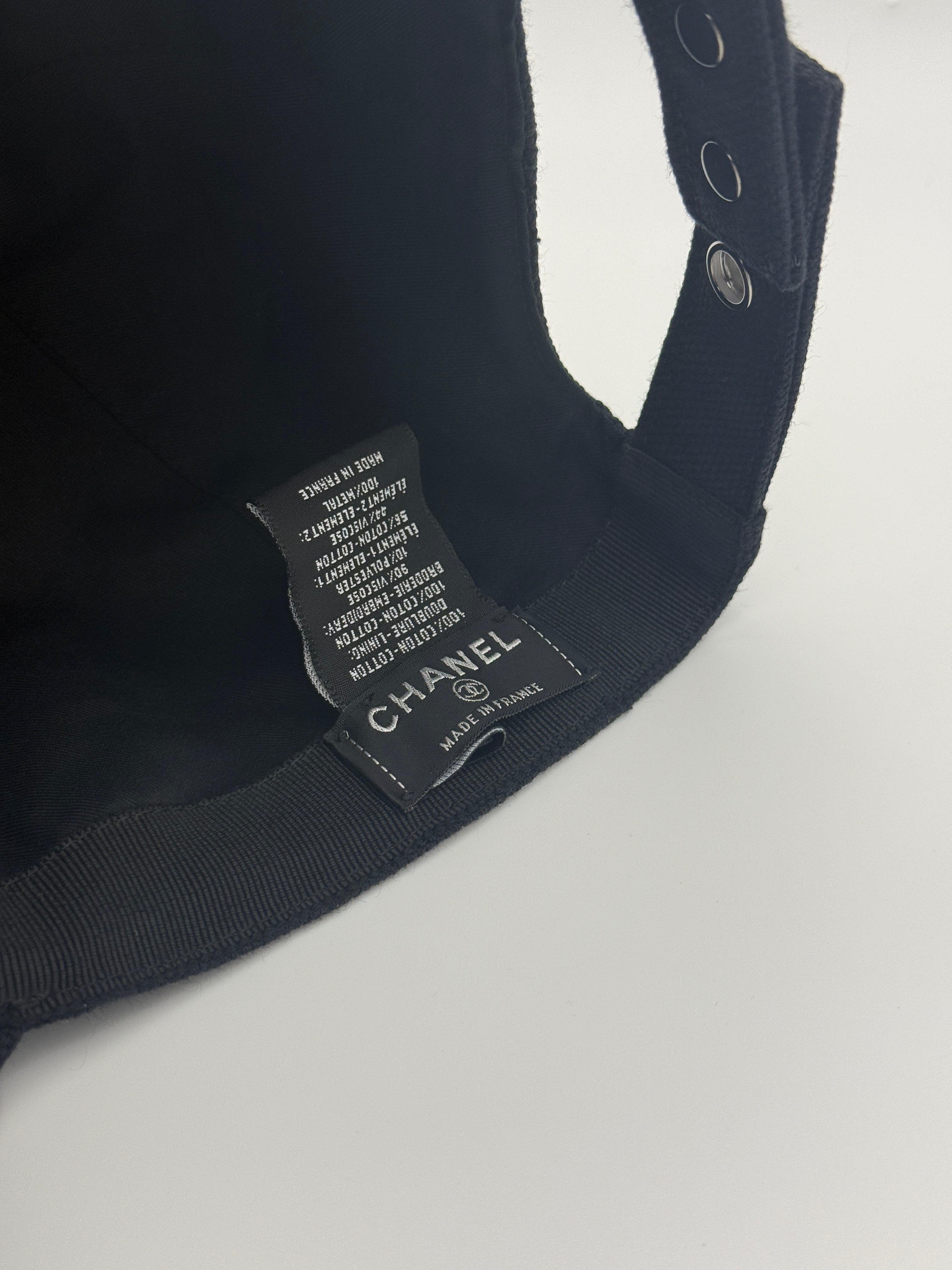 chanel cc cap black with multi coloured logo Authentic and preloved In Very Good Condition. 100% Authenticity Guarantee 