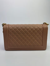Chanel Large Boy Bag In Pink Caviar Leather