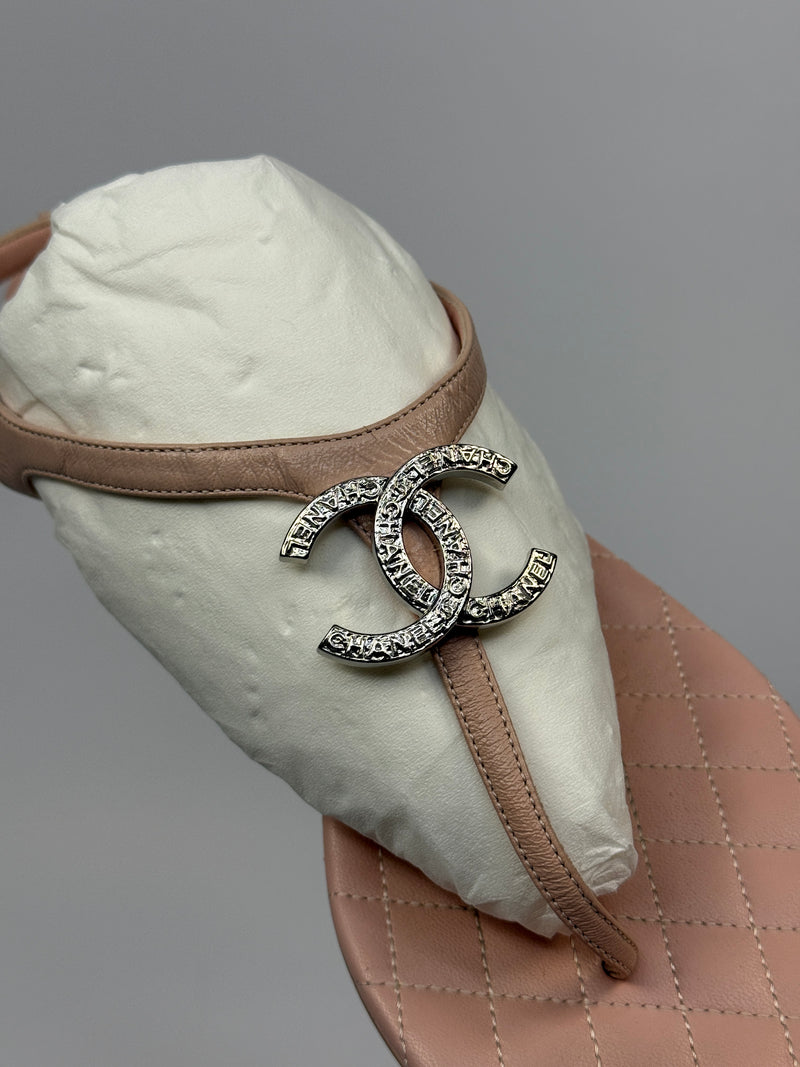 Chanel CC Thong Sandals (Size 38.5/UK5.5)