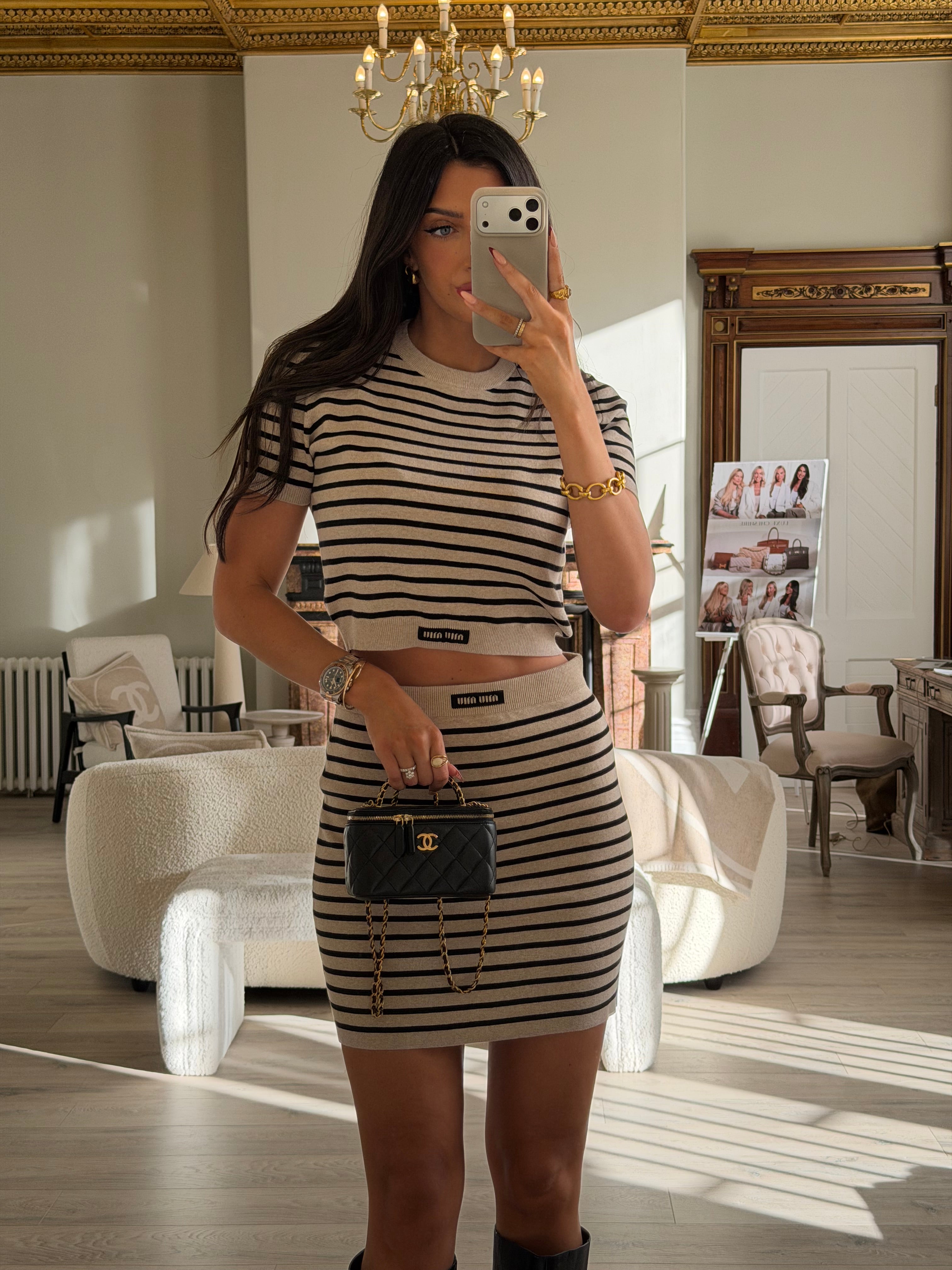 Chanel Vanity Rectangular with Top Handle In Black Lambskin With GHW