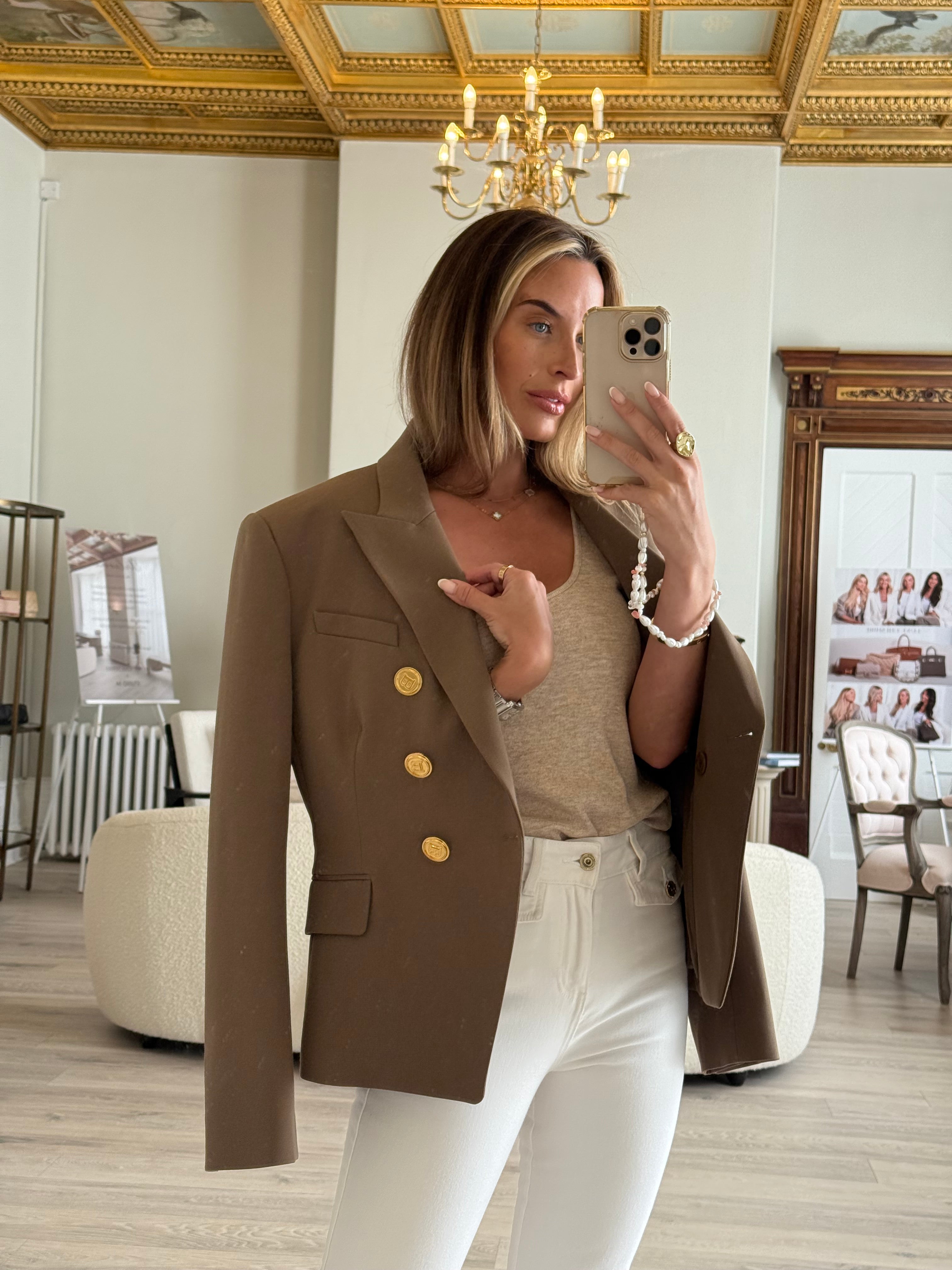 Balmain Khaki Blazer (Size FR46/UK18)