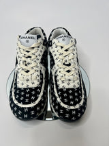 Chanel Black and White Logo Sneakers (Size 40 /UK 7)