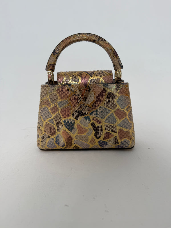 Louis Vuitton Capucines BB In Gold Python With GHW