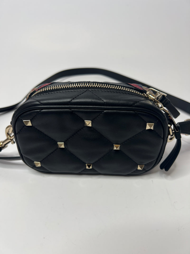 Valentino Garavani Black Rockstud Butterfly Crossbody