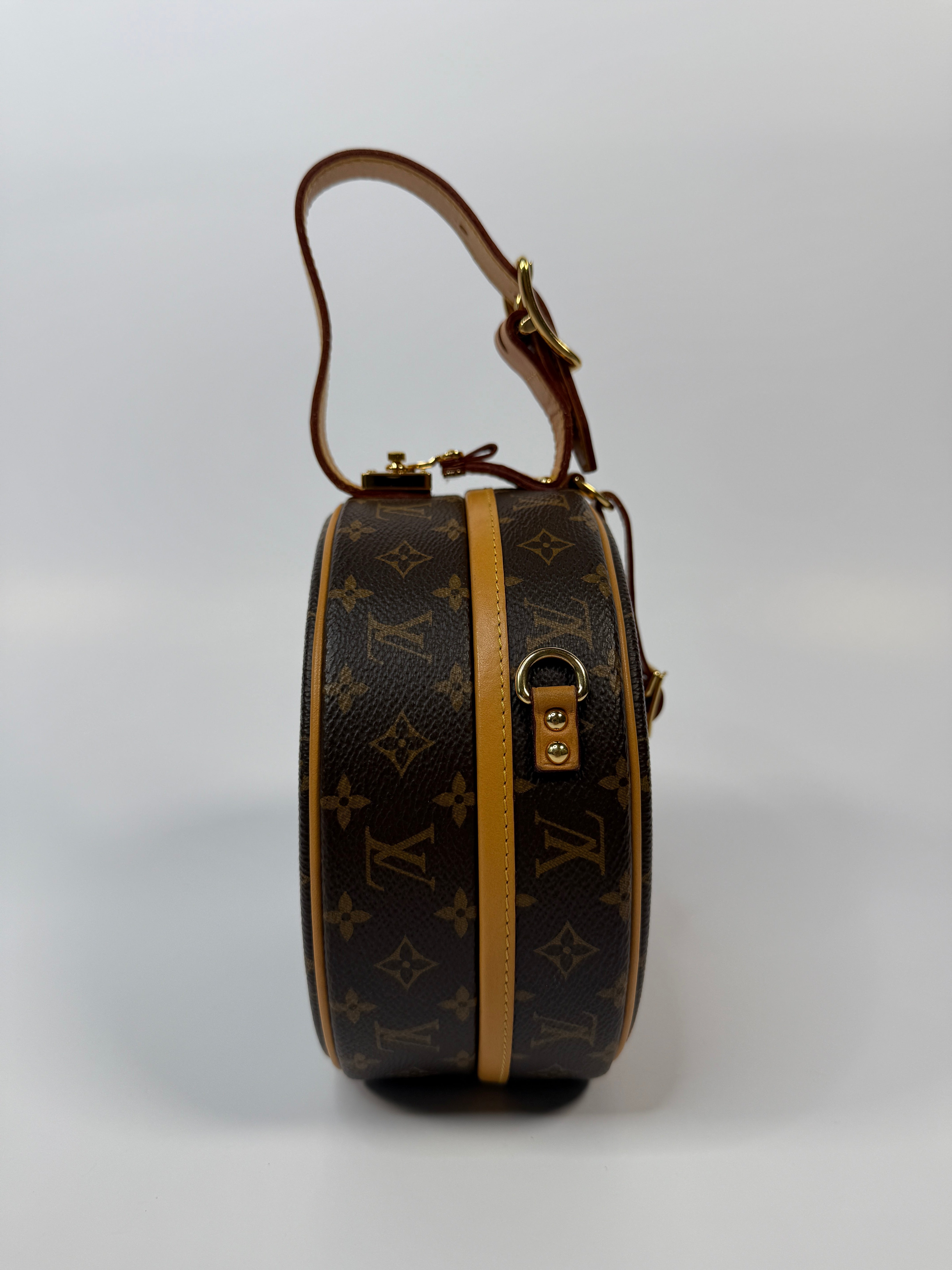 Louis Vuitton Petite Boite Chapeau Bag In Brown Monogram Gold Hardware Authentic and pre loved 