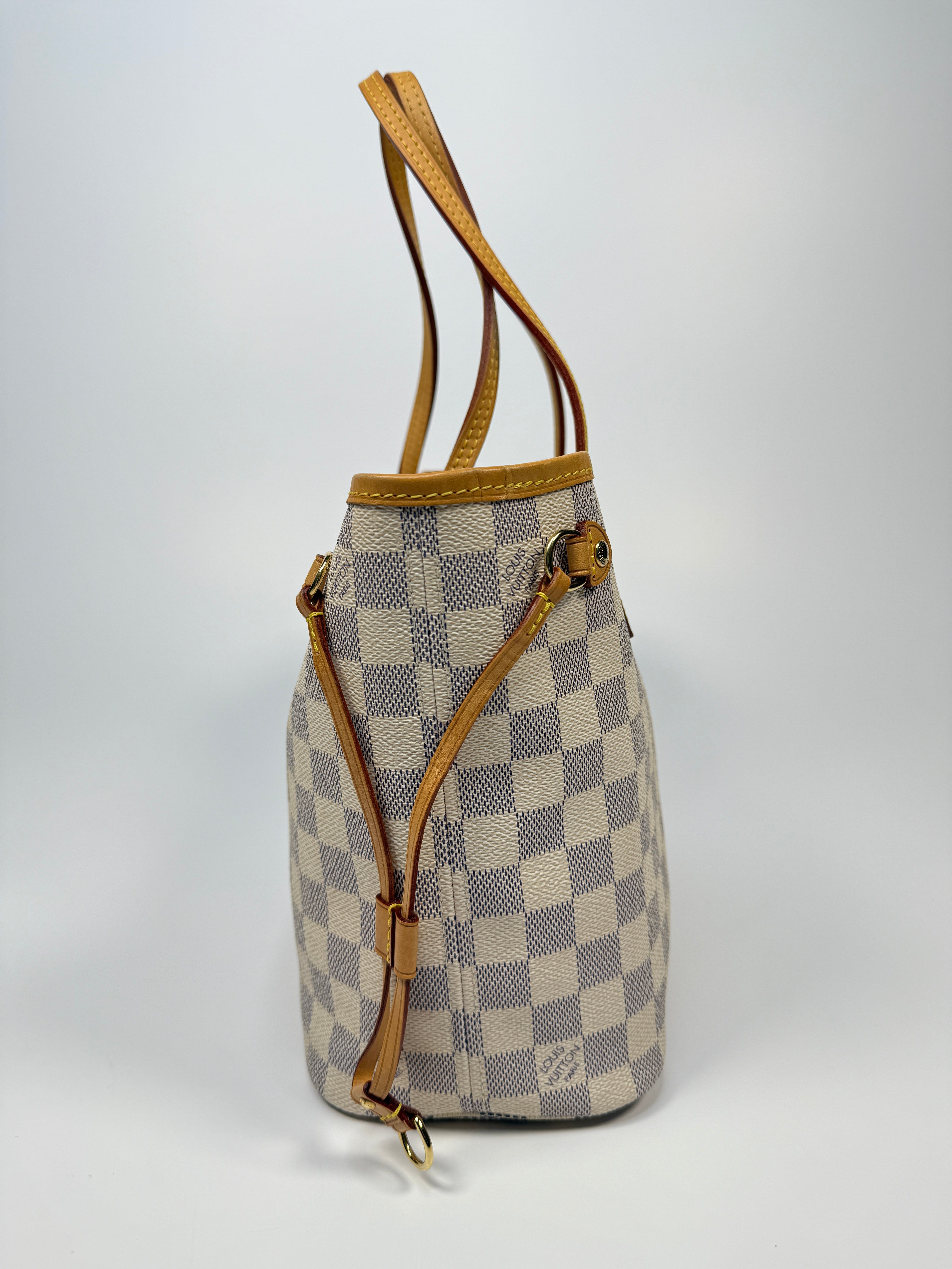 Louis Vuitton Neverfull PM Bag In Damier Azur. Authentic and pre loved in excellent condition