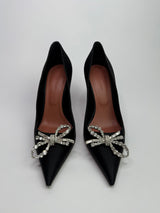 Amina Muaddi Rosie Bow-Embellished Heeled Courts (Size 39.5/UK6.5)