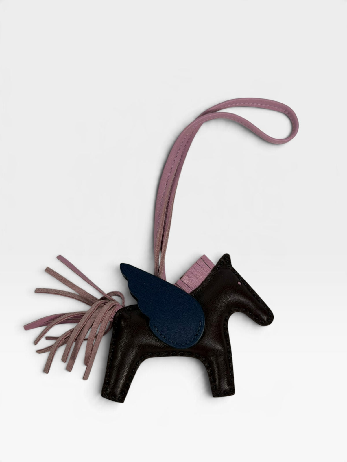 Hermès Rodeo Pegasus Charm In Rouge Sellier, Mauve Sylvestre & Bleu Saphir. 100% authentic and pre loved in excellent condition. 