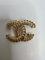 Chanel Gold Crystal Brooch