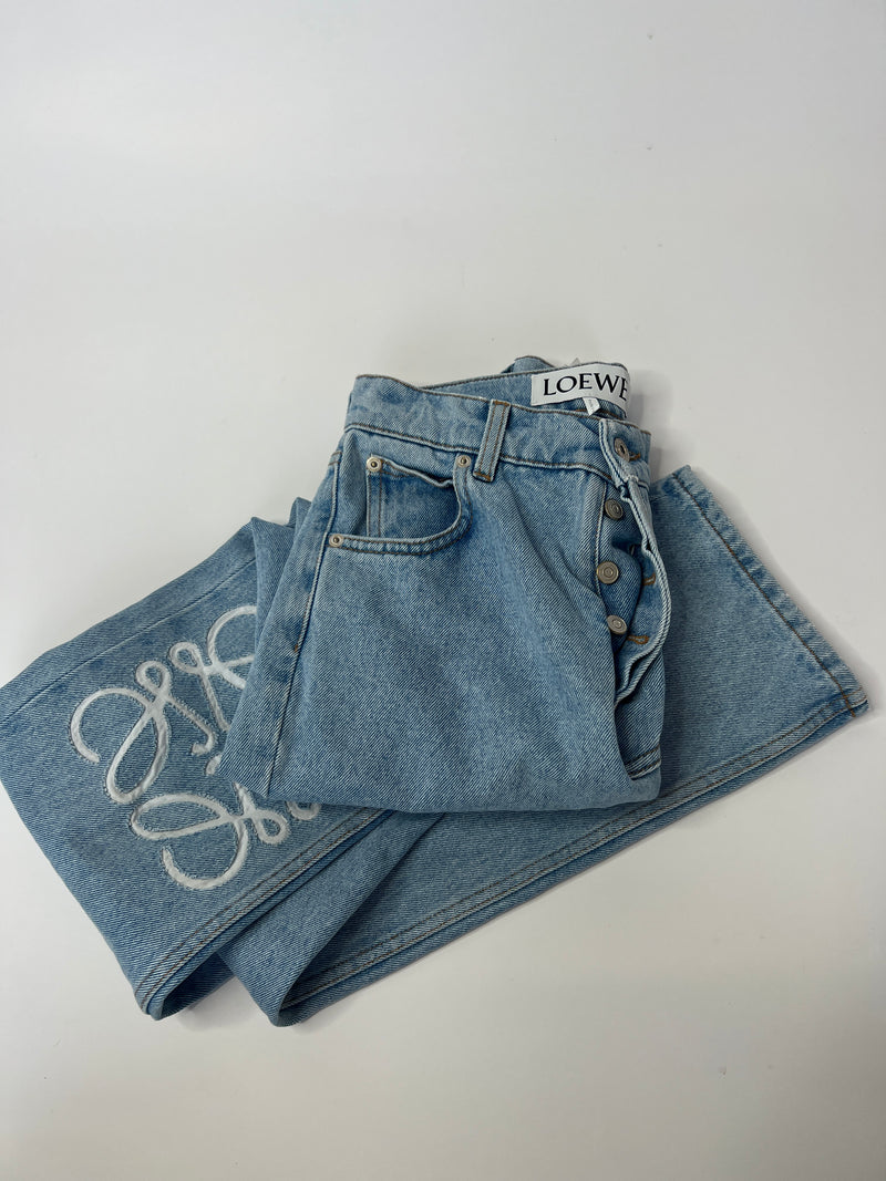 Loewe Anagram-Embroidered Straight-Leg Jeans (Size 36FR / UK 8 )