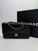 Chanel Medium Classic Double Flap Black Lambskin With SHW
