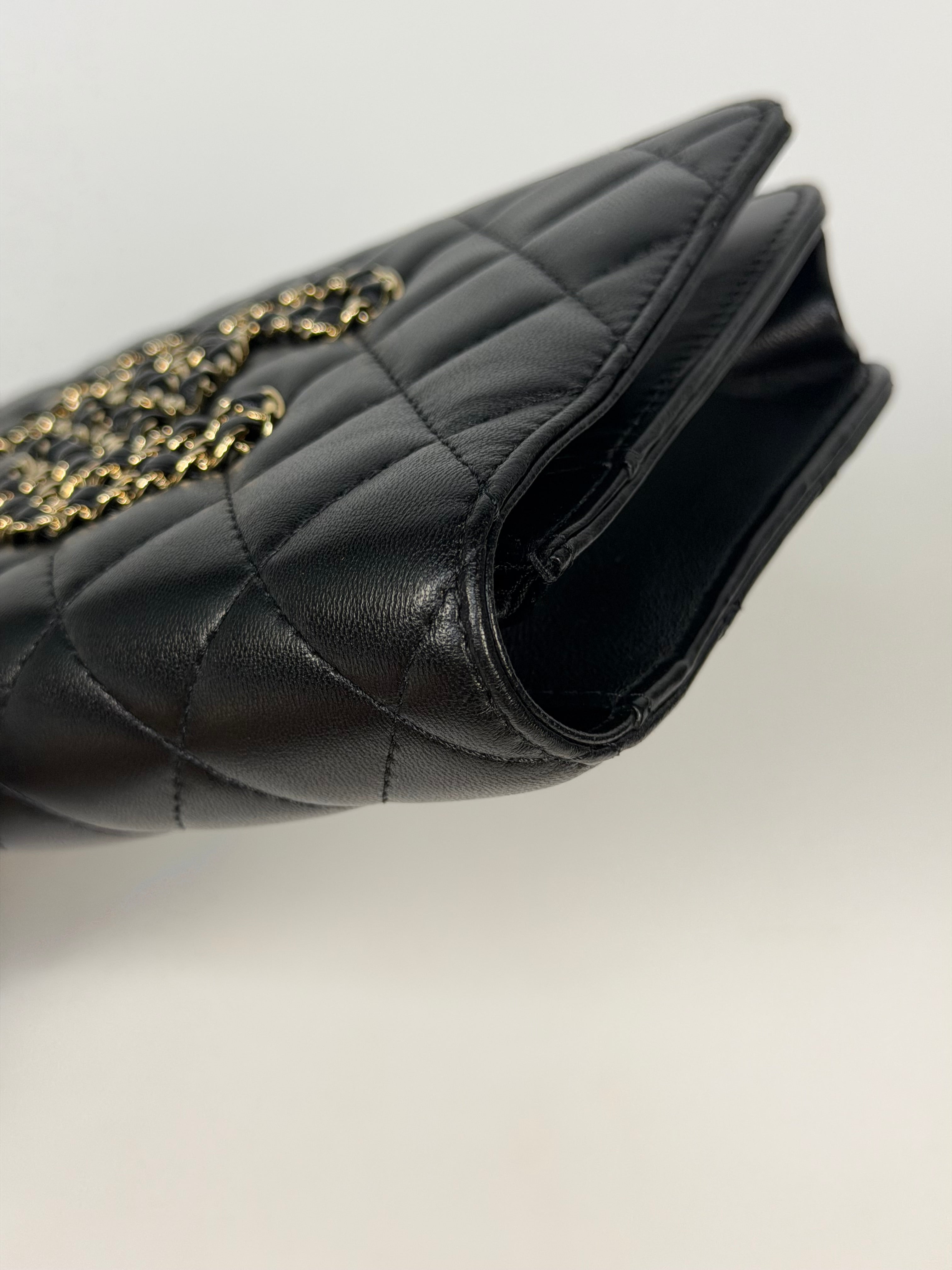Chanel  Wallet On Chain Black lambskin Leather Gold hardware
Very Good condition, Authentic, Pre Loved. Verified by Luxe Cheshire. International, fast and fully insured delivery. Trusted designer resale.