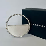 L'ALINGI Eternity crystal-embellished satin clutch bag