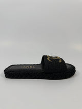 Chanel CC Raffia Slides  (Size 39/UK6)
