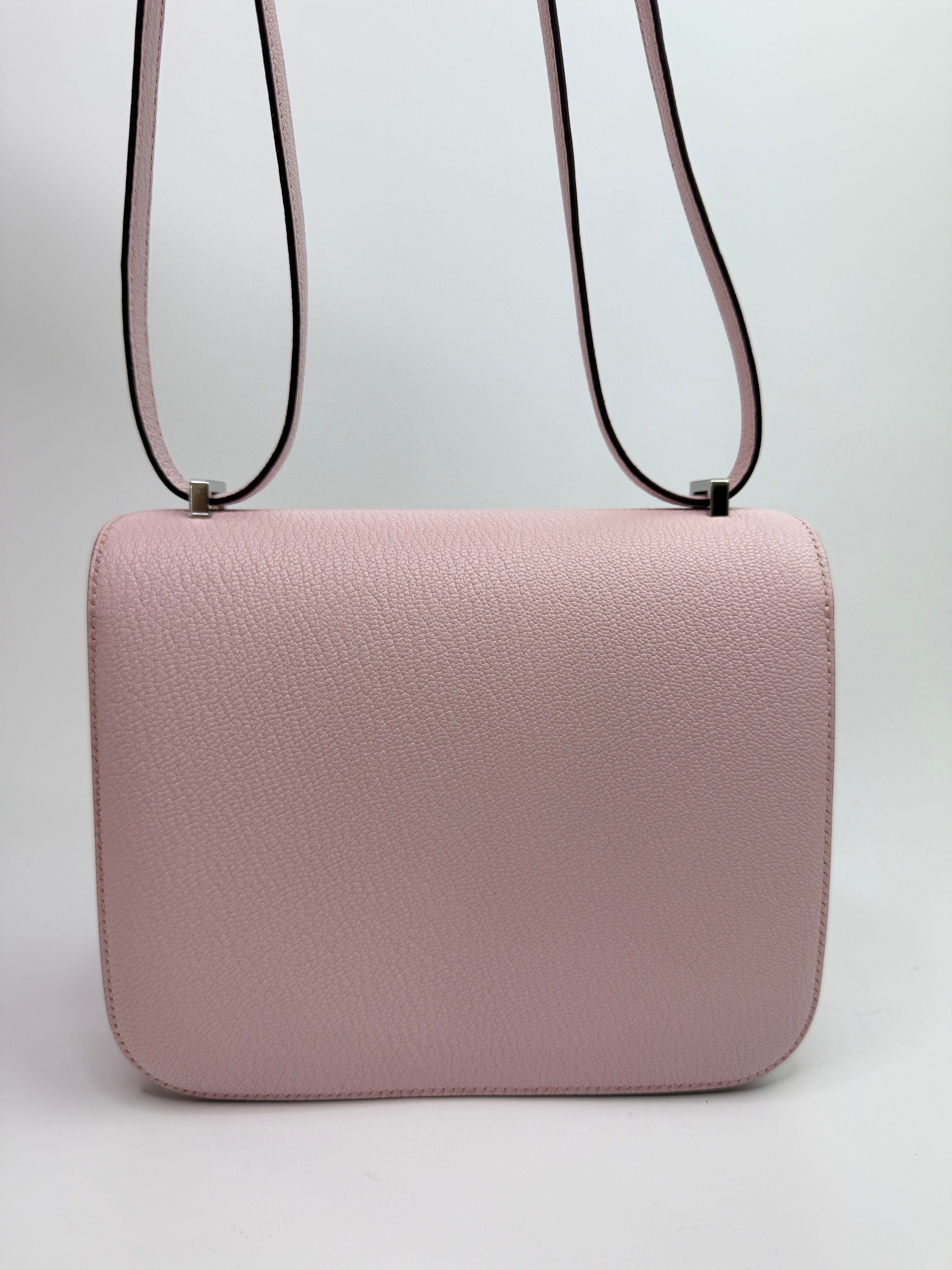 Hermès Constance 18 In Rose Chèvre Leather With Palladium Hardware