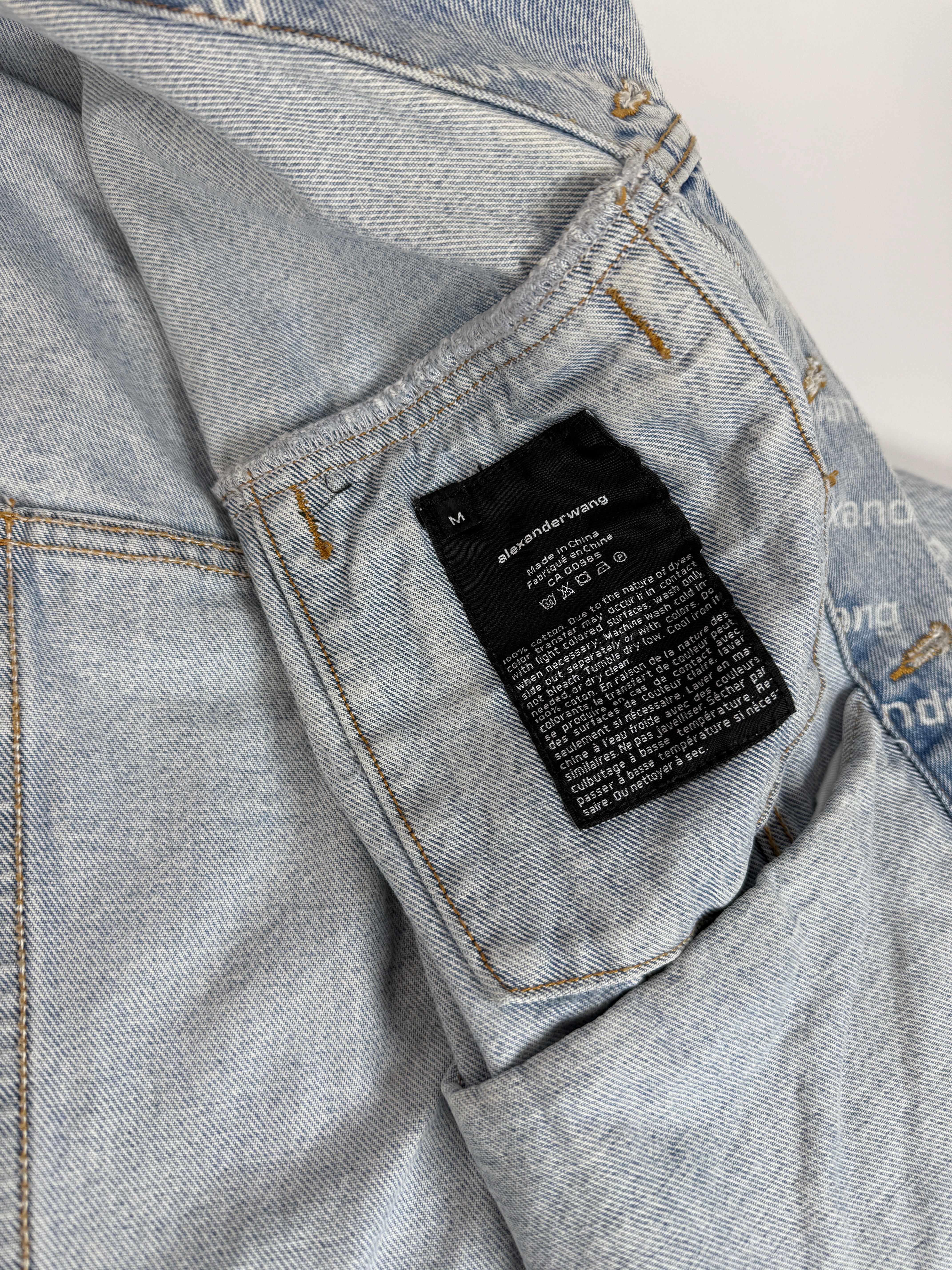 Alexander Wang Blue Falling Back Logo Denim Jacket (M/UK10)