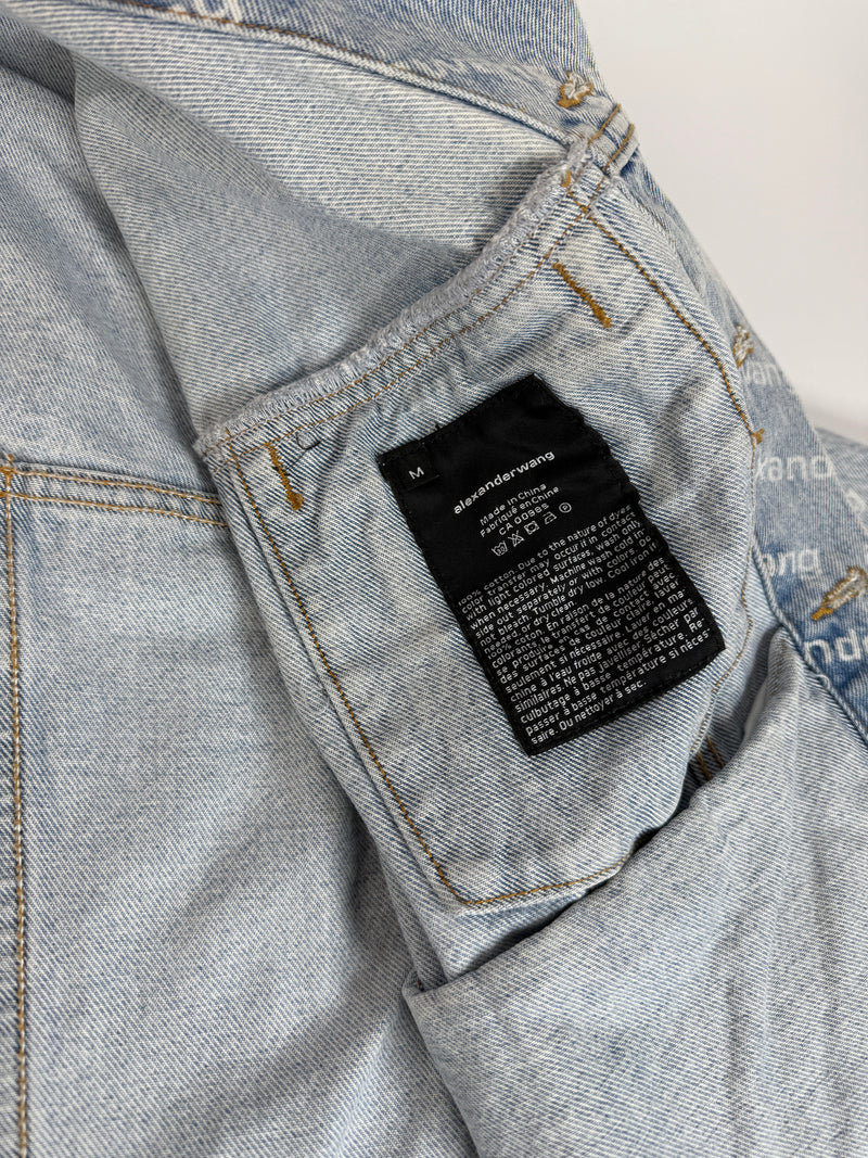 Alexander Wang Blue Falling Back Logo Denim Jacket (M/UK10)