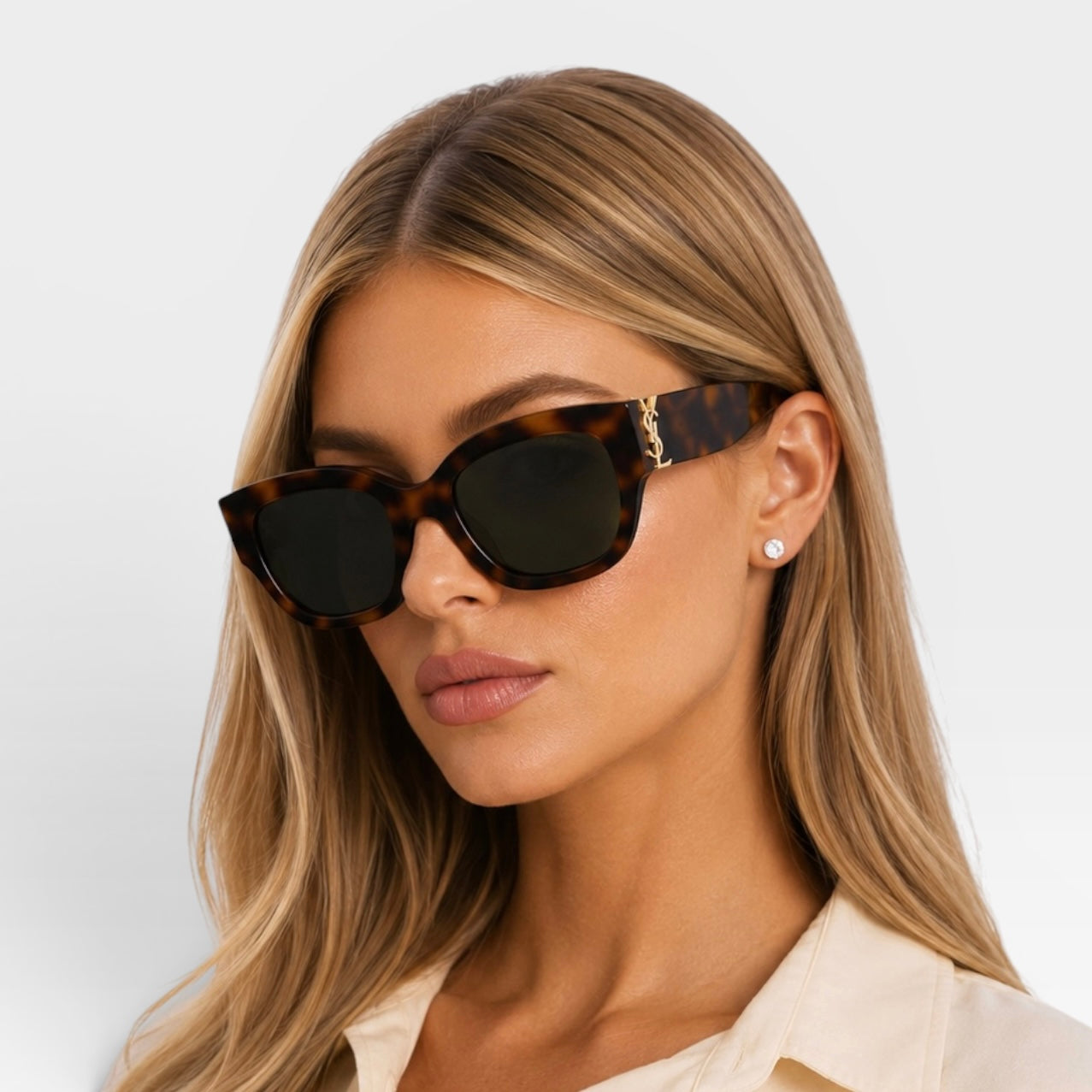 Saint Laurent Oversized Sunglasses With Pale Gold Hardware