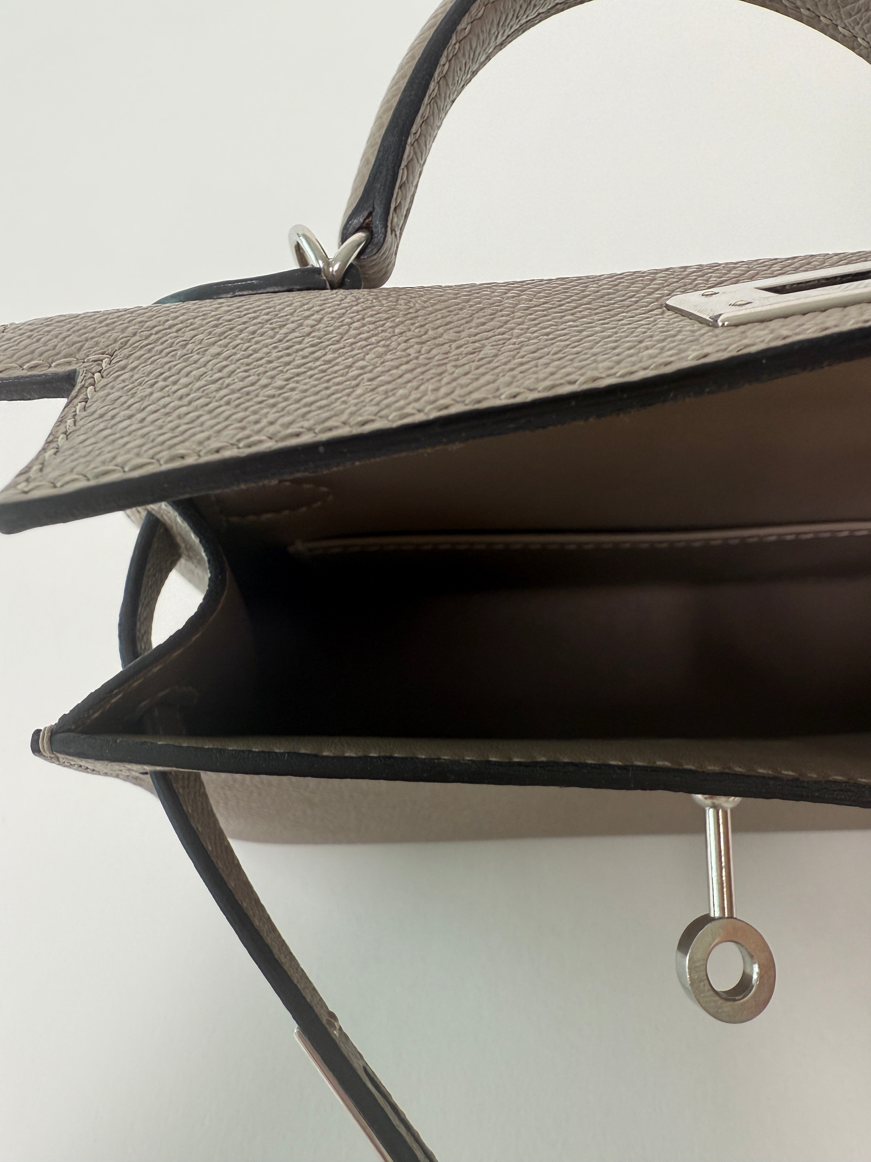 Hermés Mini Kelly Gris Asphalt In Epsom Leather