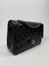 Chanel Black Caviar Leather Jumbo Classic Double Flap SHW