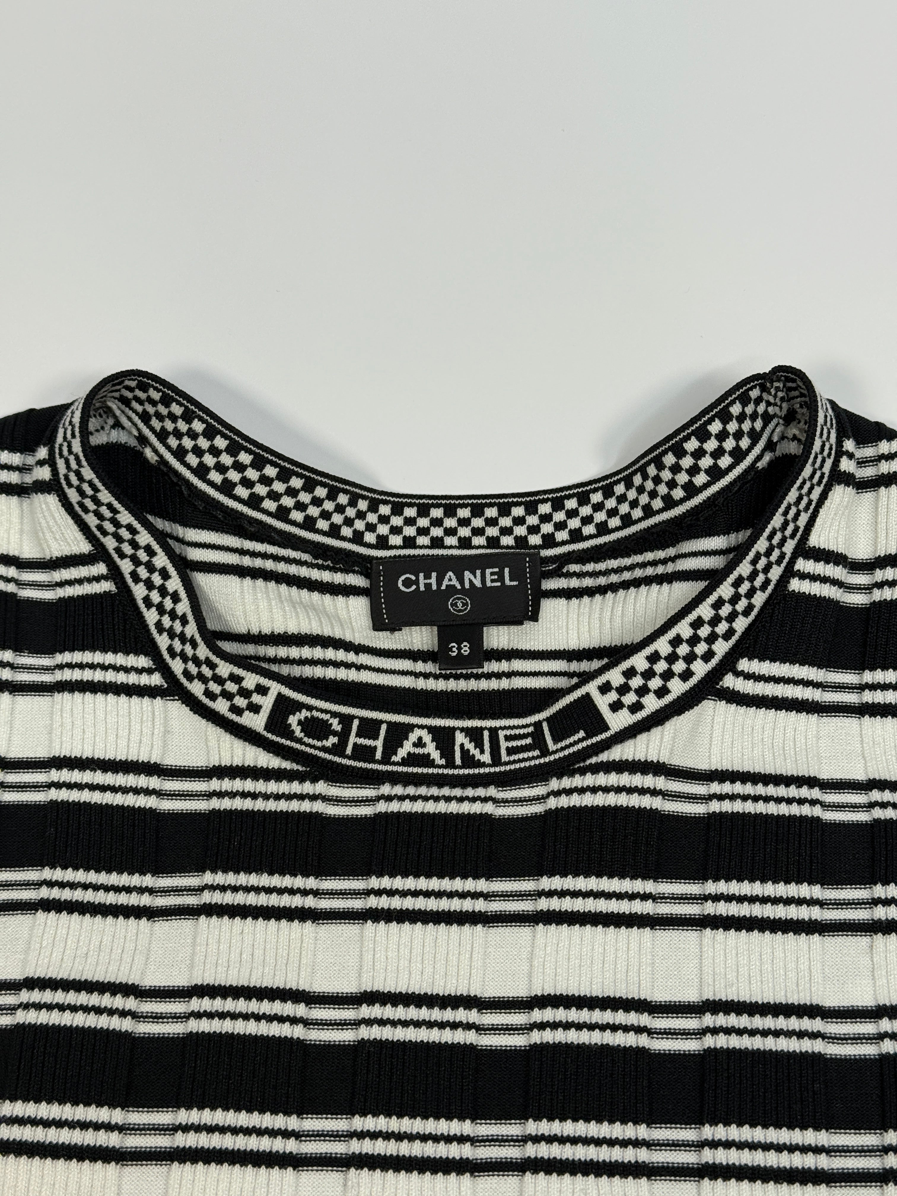 Chanel Logo Trim T-Shirt (Size 38/UK10)