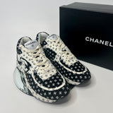Chanel Black and White Logo Sneakers (Size 40 /UK 7)