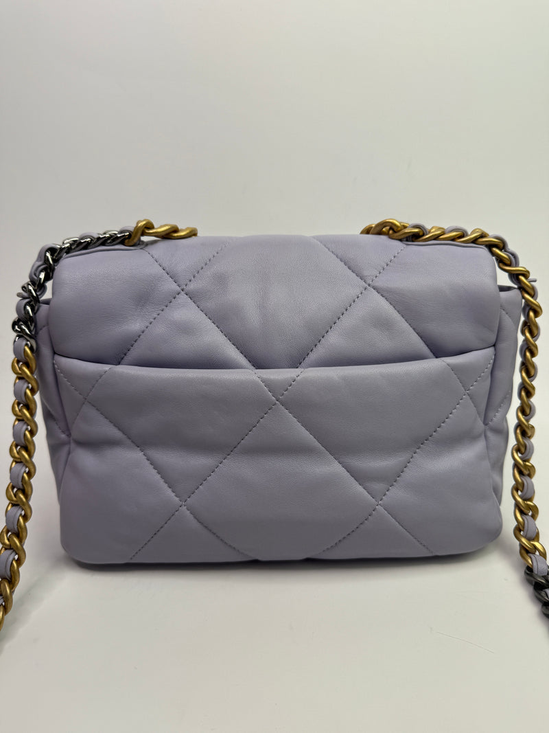 Chanel 19 Small In Lilac Lambskin Leather