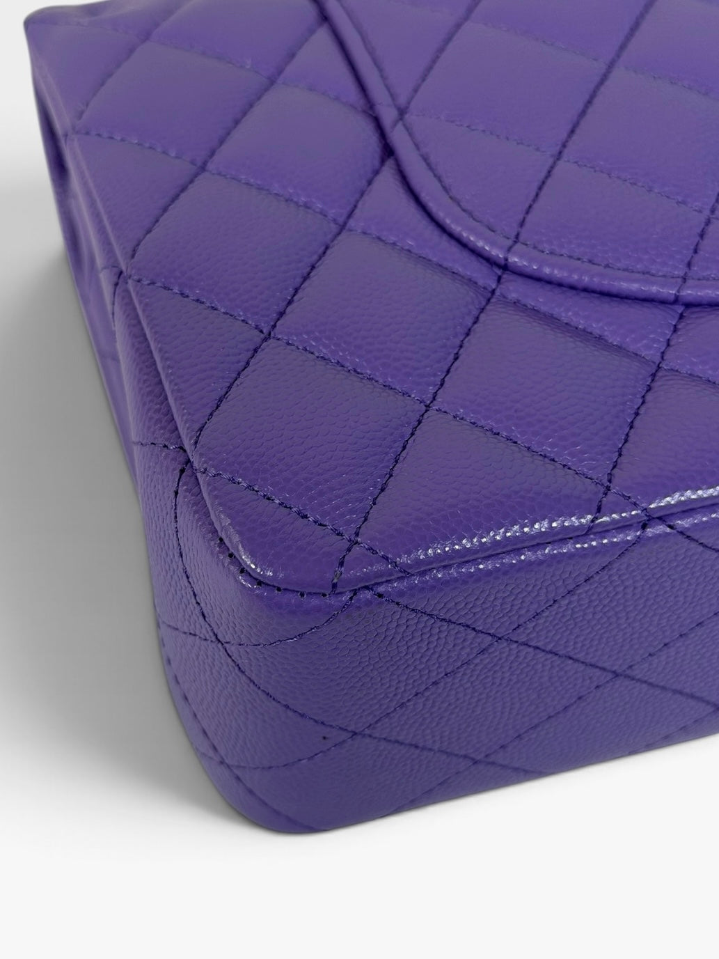Chanel Medium Classic Double Flap In Purple Caviar Leather With Gold Hardware. Authentic and preloved in excellent condition. 100% guarantee