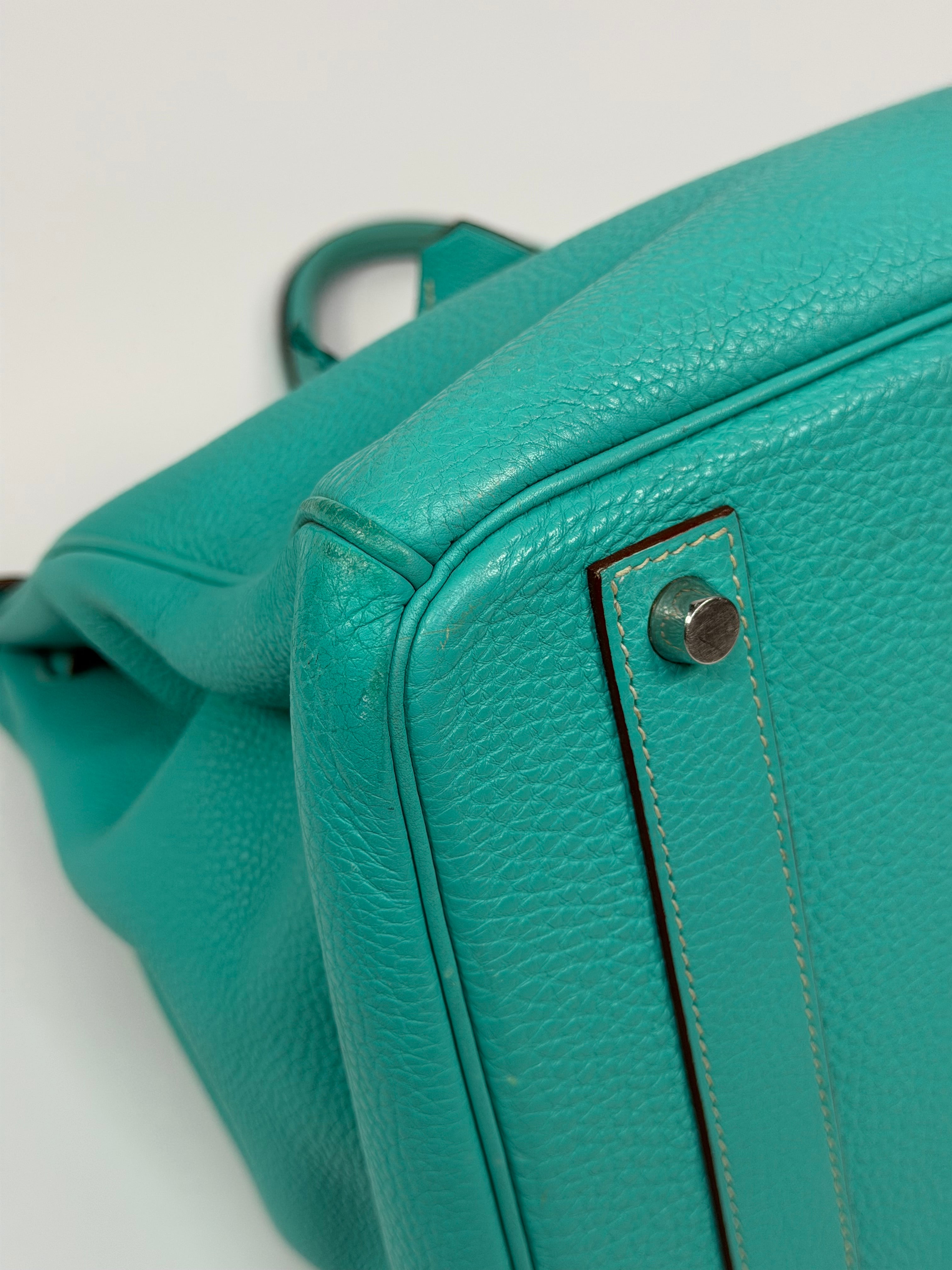 Hermès Birkin 40 In Bleu Lagoon Togo Leather With Palladium Hardware